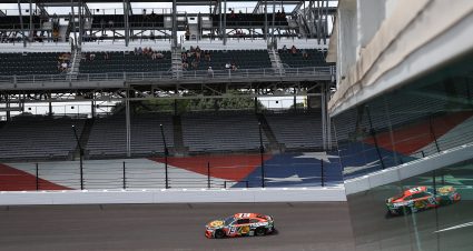 INDIANAPOLIS, INDIANA - JULY 26: Chase Briscoe, driver of the #19 Bass Pro Shops Toyota, drives during practice for the NASCAR Cup Series Brickyard 400 Presented by PPG at Indianapolis Motor Speedway on July 26, 2025 in Indianapolis, Indiana. (Photo by James Gilbert/Getty Images) | Getty Images