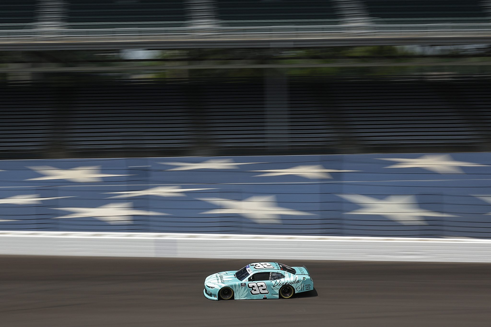 INDIANAPOLIS, INDIANA - JULY 25: Katherine Legge, driver of the #32 Desnuda Tequila Chevrolet, drives during practice for the NASCAR Xfinity Series Pennzoil 250 at Indianapolis Motor Speedway on July 25, 2025 in Indianapolis, Indiana. (Photo by James Gilbert/Getty Images) | Getty Images