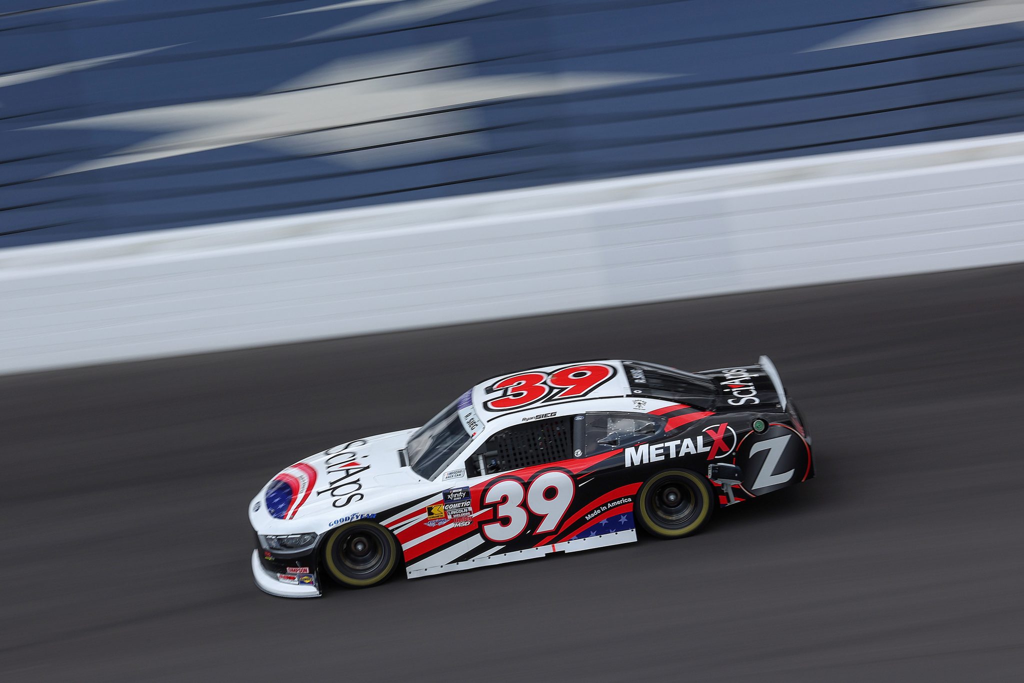 INDIANAPOLIS, INDIANA - JULY 25: Ryan Sieg, driver of the #39 Sci Aps Ford, drives during practice for the NASCAR Xfinity Series Pennzoil 250 at Indianapolis Motor Speedway on July 25, 2025 in Indianapolis, Indiana. (Photo by James Gilbert/Getty Images) | Getty Images