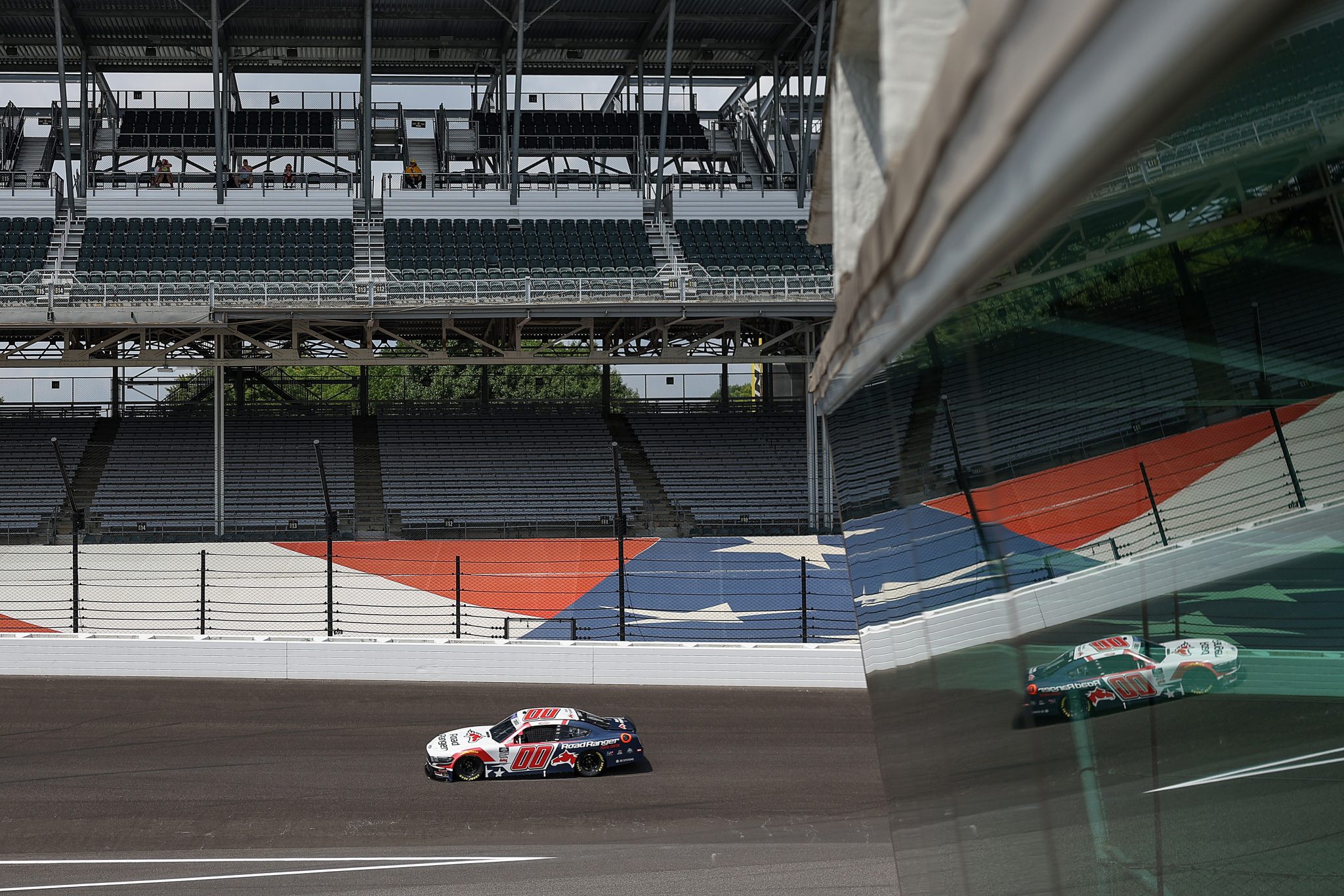 INDIANAPOLIS, INDIANA - JULY 25: Sheldon Creed, driver of the #00 Road Ranger Ford, drives during practice for the NASCAR Xfinity Series Pennzoil 250 at Indianapolis Motor Speedway on July 25, 2025 in Indianapolis, Indiana. (Photo by James Gilbert/Getty Images) | Getty Images