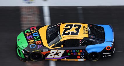 INDIANAPOLIS, INDIANA - JULY 27: Bubba Wallace, driver of the #23 Chumba Casino Toyota, drives during the NASCAR Cup Series Brickyard 400 Presented by PPG at Indianapolis Motor Speedway on July 27, 2025 in Indianapolis, Indiana. (Photo by James Gilbert/Getty Images) | Getty Images