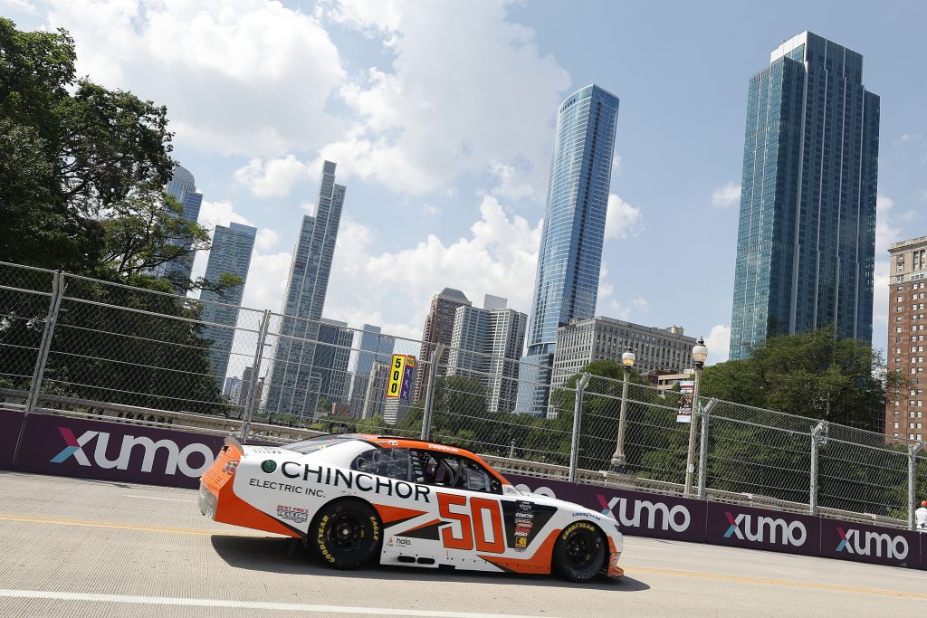 CHICAGO, ILLINOIS - JULY 05: Preston Pardus, driver of the #50 Chinchor Electric Inc Chevrolet, drives during qualifying for the NASCAR Xfinity Series The Loop 110 at Chicago Street Course on July 05, 2025 in Chicago, Illinois. (Photo by Logan Riely/Getty Images) | Getty Images