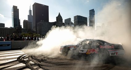 CHICAGO, ILLINOIS - JULY 05: Shane Van Gisbergen, driver of the #9 WeatherTech/Red Bull Chevrolet, celebrates with a burnout after winning the NASCAR Xfinity Series The Loop 110 at Chicago Street Course on July 05, 2025 in Chicago, Illinois. (Photo by Chris Graythen/Getty Images) | Getty Images