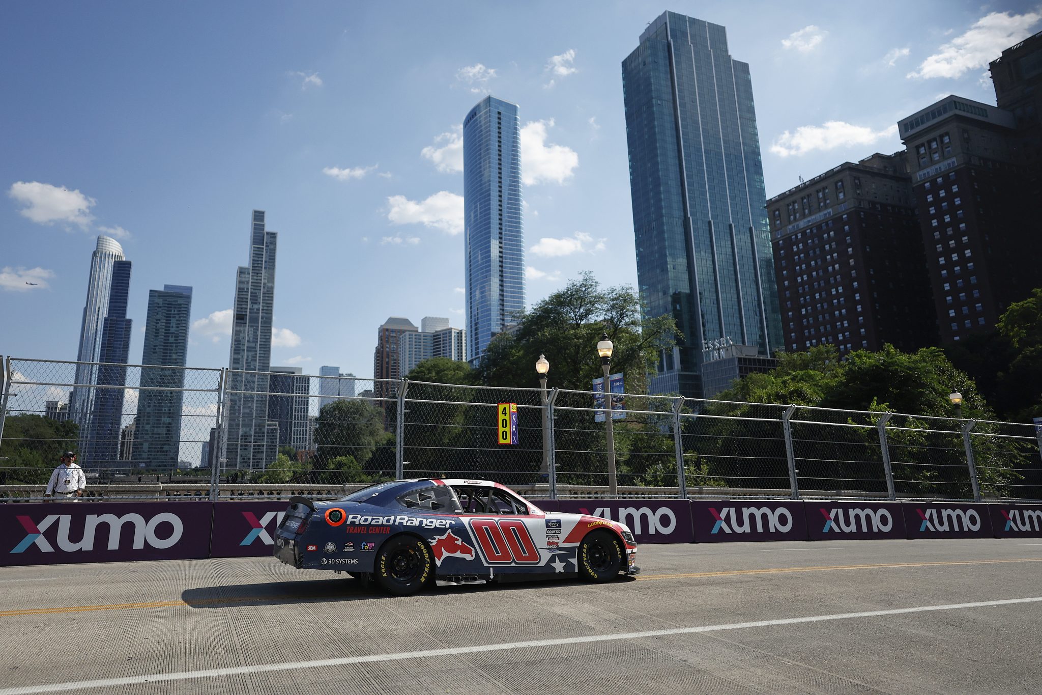 CHICAGO, ILLINOIS - JULY 05: Sheldon Creed, driver of the #00 Road Ranger Ford, drives during the NASCAR Xfinity Series The Loop 110 at Chicago Street Course on July 05, 2025 in Chicago, Illinois. (Photo by Logan Riely/Getty Images) | Getty Images