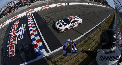 WATKINS GLEN, NEW YORK - AUGUST 10: Shane Van Gisbergen, driver of the #88 WeatherTech Chevrolet, takes the checkered flag to win the NASCAR Cup Series Go Bowling at The Glen at Watkins Glen International on August 10, 2025 in Watkins Glen, New York. (Photo by Sean Gardner/Getty Images) | Getty Images