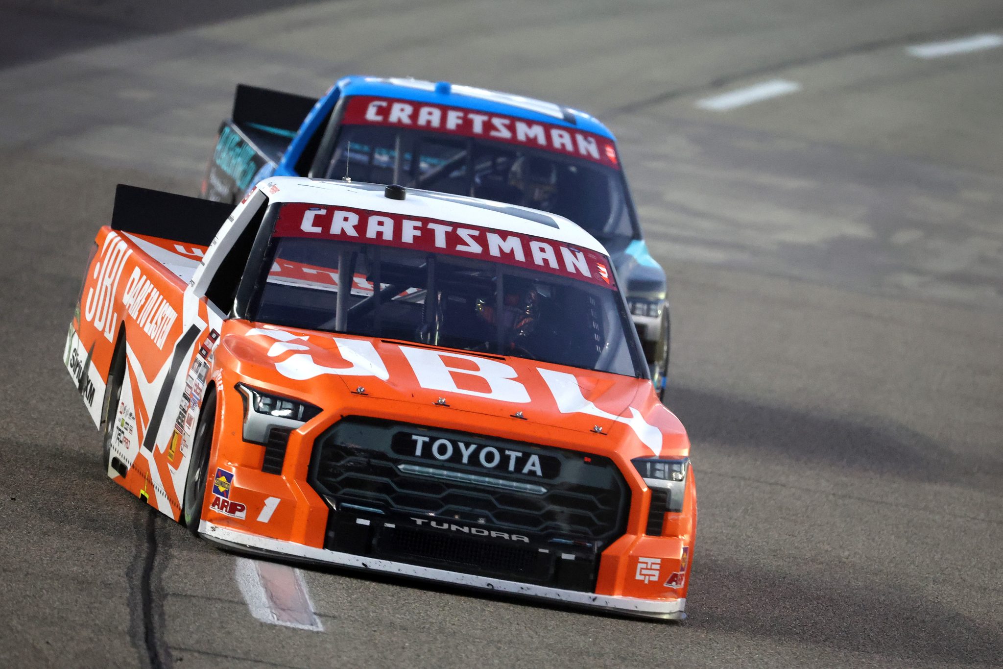 RICHMOND, VIRGINIA - AUGUST 15: Brent Crews, driver of the #1 JBL Toyota, drives during the NASCAR Craftsman Truck Series eero 250 at Richmond Raceway on August 15, 2025 in Richmond, Virginia. (Photo by Chris Graythen/Getty Images) | Getty Images