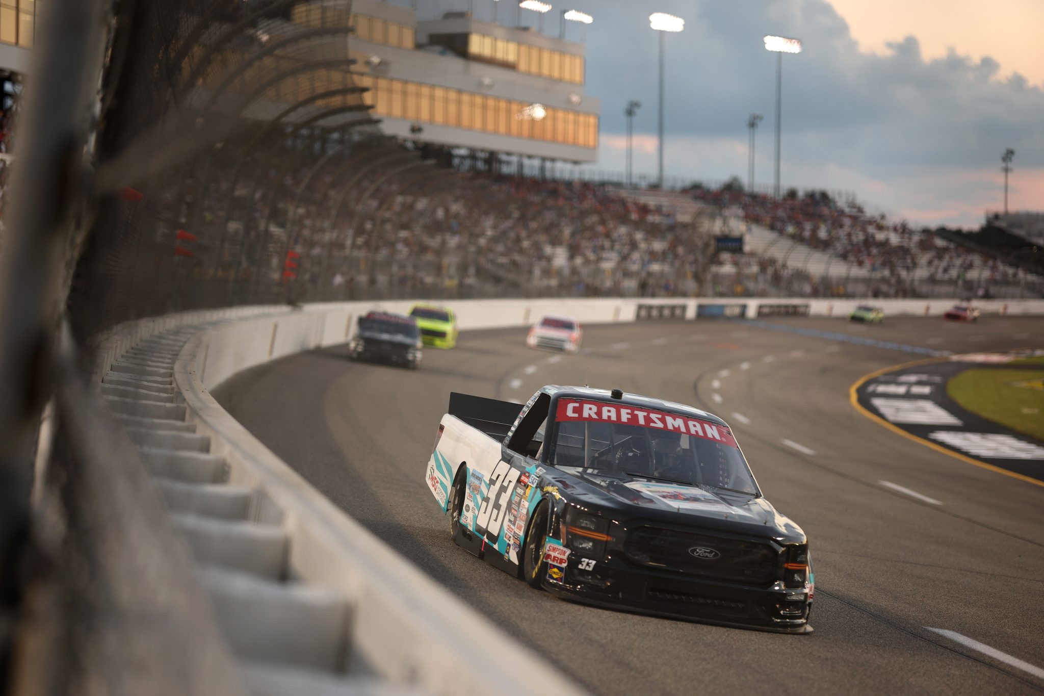 RICHMOND, VIRGINIA - AUGUST 15: Frankie Muniz, driver of the #33 Reaume Brothers Racing Ford, drives during the NASCAR Craftsman Truck Series eero 250 at Richmond Raceway on August 15, 2025 in Richmond, Virginia. (Photo by Chris Graythen/Getty Images) | Getty Images
