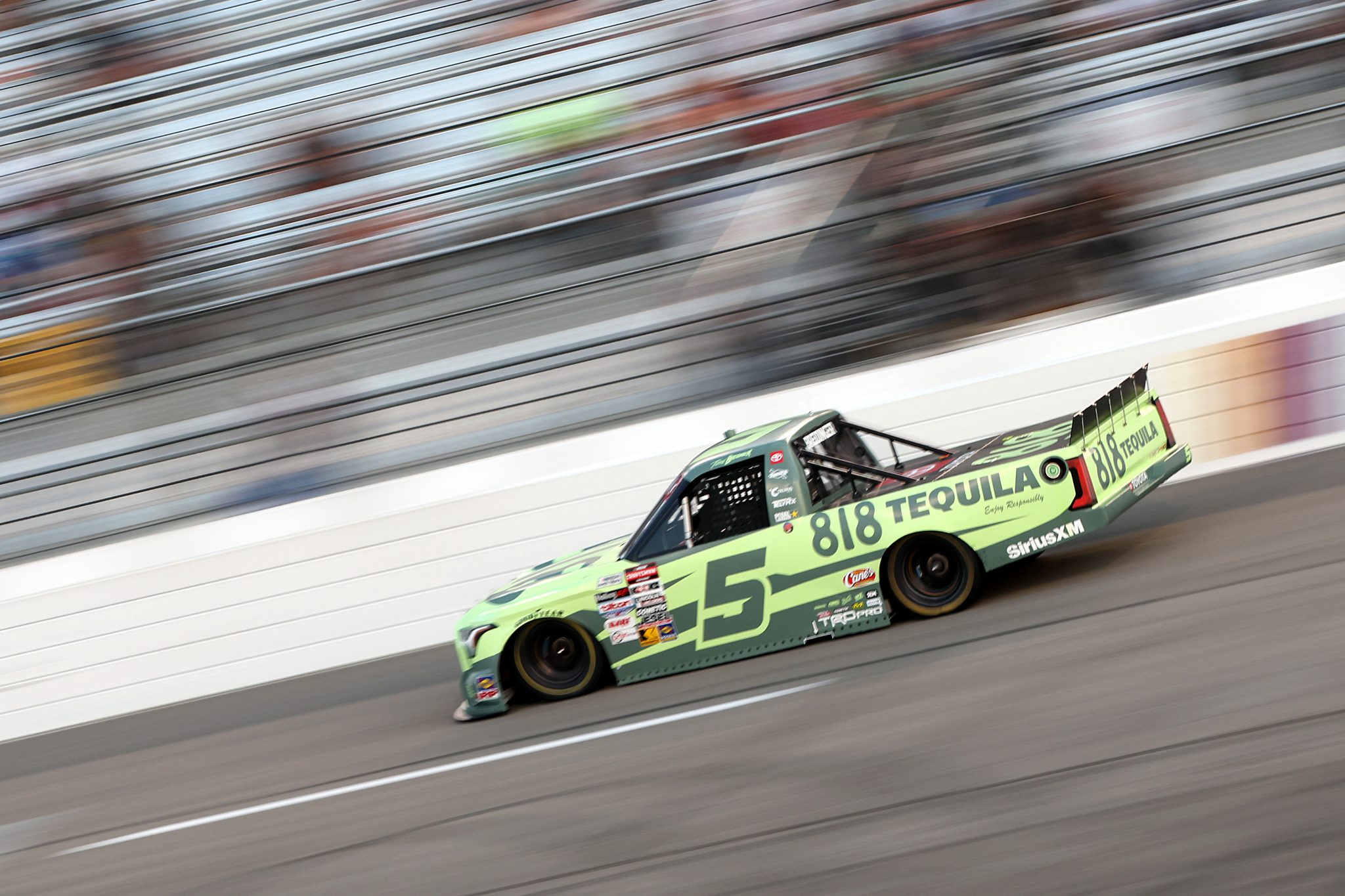 RICHMOND, VIRGINIA - AUGUST 15: Toni Breidinger, driver of the #5 818 Tequila Toyota, drives during the NASCAR Craftsman Truck Series eero 250 at Richmond Raceway on August 15, 2025 in Richmond, Virginia. (Photo by Samuel Corum/Getty Images) | Getty Images