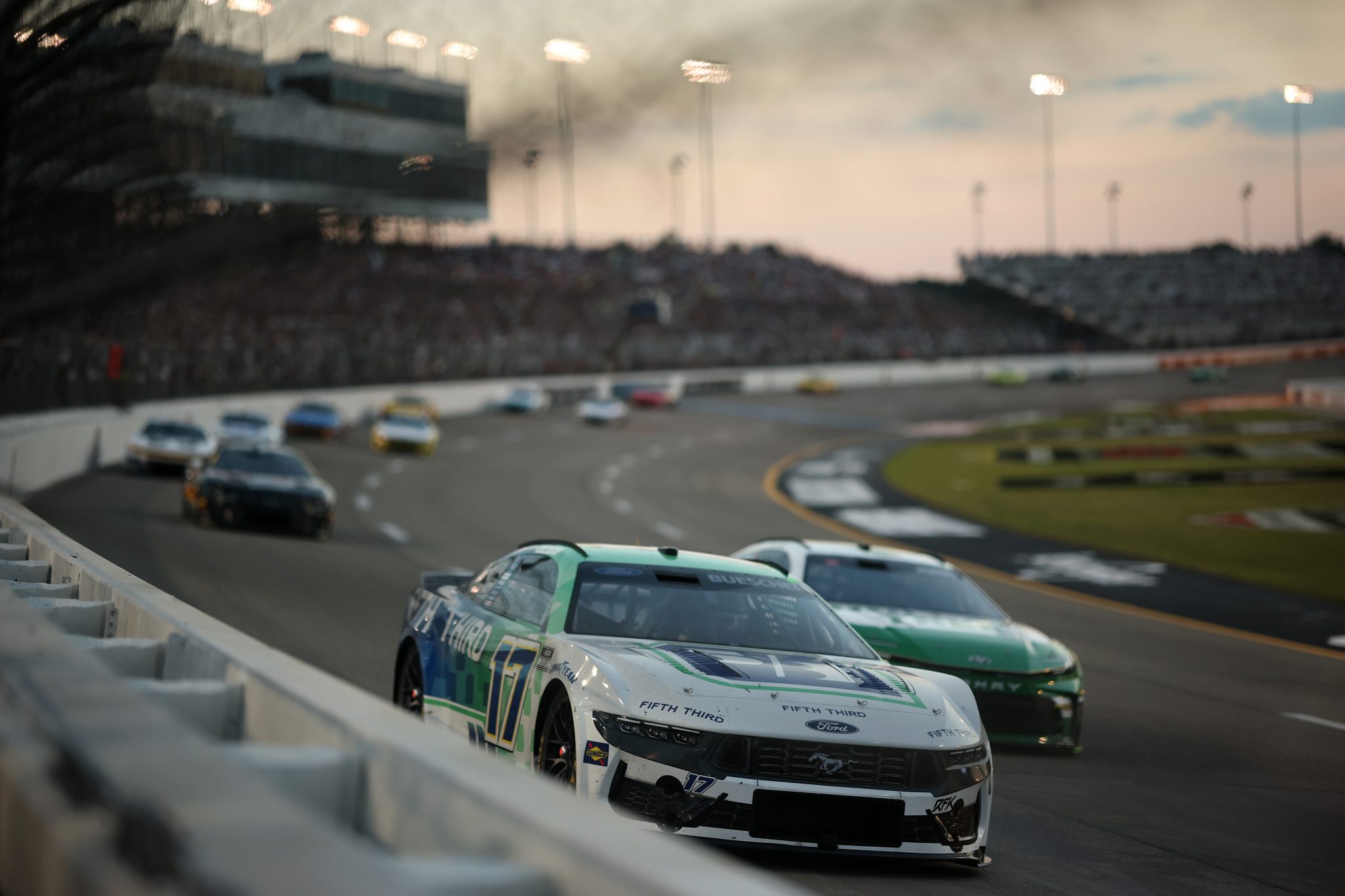 RICHMOND, VIRGINIA - AUGUST 16: Chris Buescher, driver of the #17 Fifth Third Bank Ford, drives during the NASCAR Cup Series Cook Out 400 at Richmond Raceway on August 16, 2025 in Richmond, Virginia. (Photo by Chris Graythen/Getty Images) | Getty Images