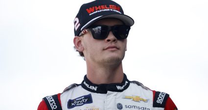 DOVER, DELAWARE - JULY 19: Jesse Love, driver of the #2 Whelen Chevrolet, walks onstage during driver intros prior to the NASCAR Xfinity Series BetRivers 200 at Dover Motor Speedway on July 19, 2025 in Dover, Delaware. (Photo by Sean Gardner/Getty Images) | Getty Images