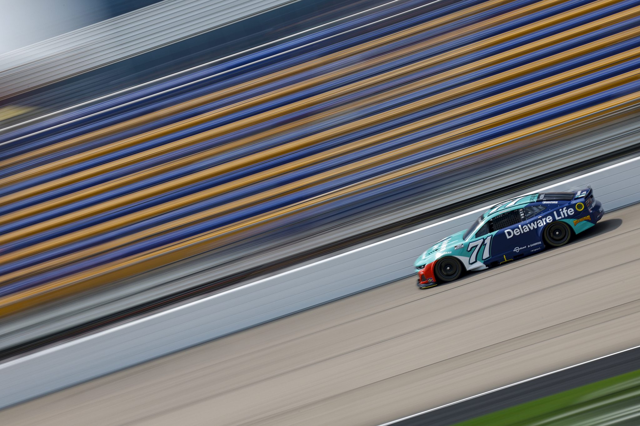 NEWTON, IOWA - AUGUST 02: Michael McDowell, driver of the #71 Delaware Life Chevrolet, drives during practice for the NASCAR Cup Series Iowa Corn 350 Powered by Ethanol at Iowa Speedway on August 02, 2025 in Newton, Iowa. (Photo by Sean Gardner/Getty Images) | Getty Images