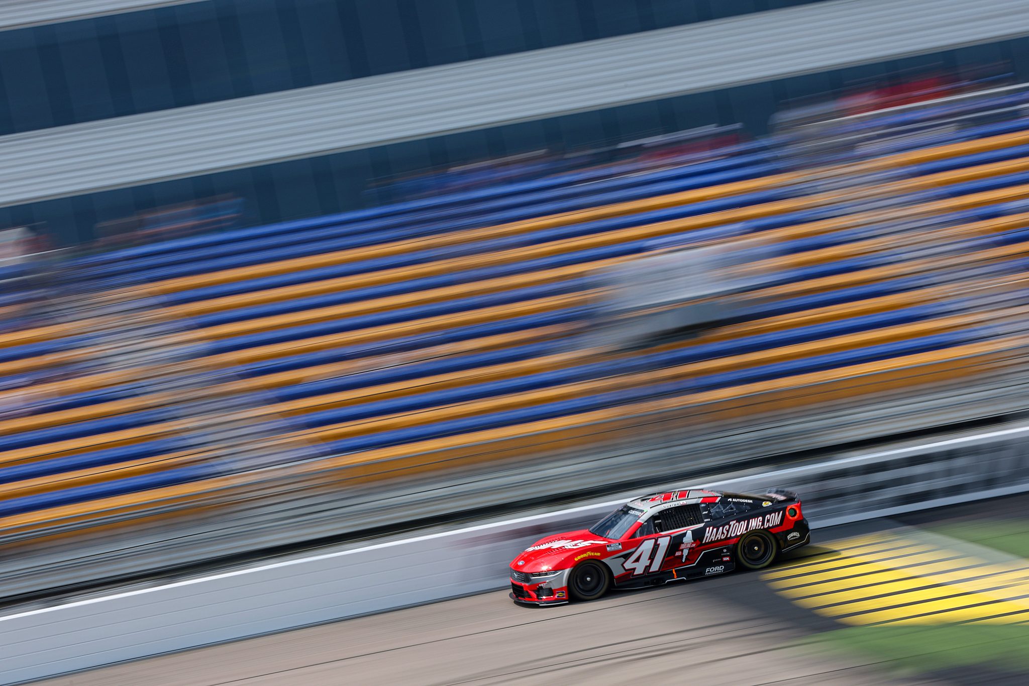NEWTON, IOWA - AUGUST 02: Cole Custer, driver of the #41 HaasTooling.com Ford, drives during practice for the NASCAR Cup Series Iowa Corn 350 Powered by Ethanol at Iowa Speedway on August 02, 2025 in Newton, Iowa. (Photo by Meg Oliphant/Getty Images) | Getty Images