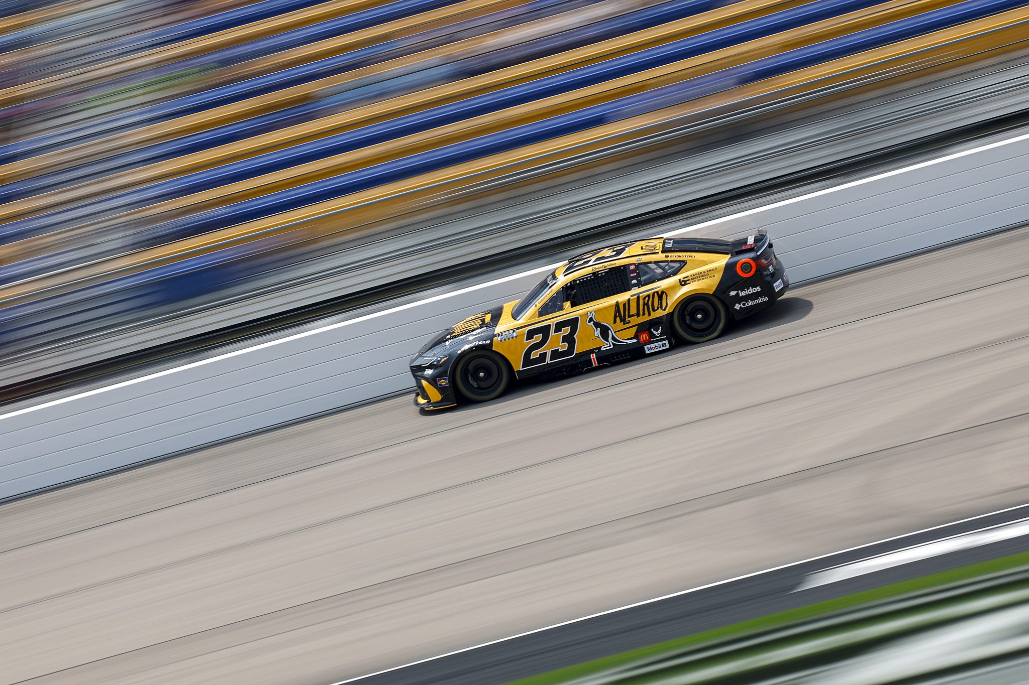 NEWTON, IOWA - AUGUST 02: Bubba Wallace, driver of the #23 Alltroo Toyota, drives during practice for the NASCAR Cup Series Iowa Corn 350 Powered by Ethanol at Iowa Speedway on August 02, 2025 in Newton, Iowa. (Photo by Sean Gardner/Getty Images) | Getty Images