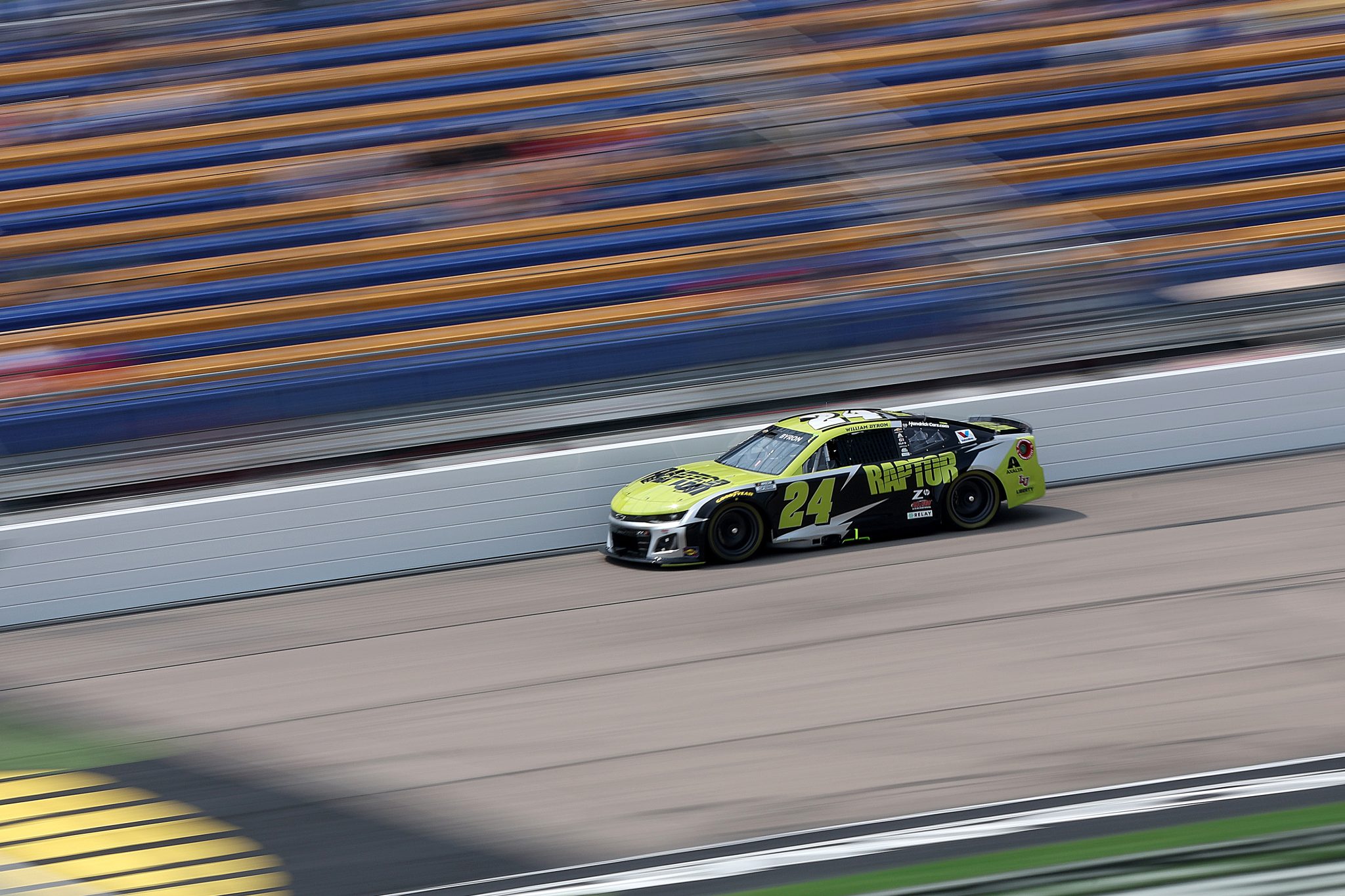 NEWTON, IOWA - AUGUST 02: William Byron, driver of the #24 Raptor Chevrolet, drives during practice for the NASCAR Cup Series Iowa Corn 350 Powered by Ethanol at Iowa Speedway on August 02, 2025 in Newton, Iowa. (Photo by Meg Oliphant/Getty Images) | Getty Images