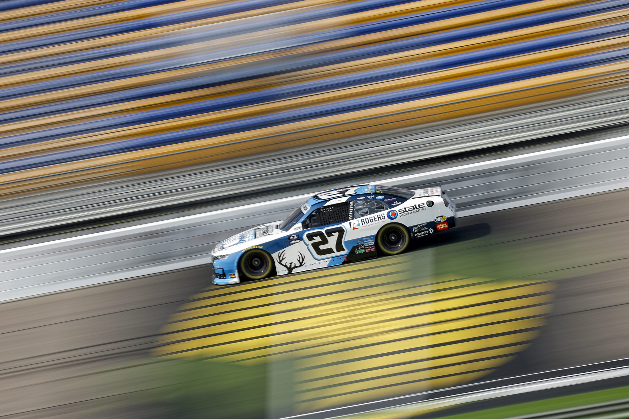NEWTON, IOWA - AUGUST 02: Jeb Burton, driver of the #27 Krush 250 Chevrolet, drives during practice for the NASCAR Xfinity Series HyVee Perks 250 at Iowa Speedway on August 02, 2025 in Newton, Iowa. (Photo by Sean Gardner/Getty Images) | Getty Images