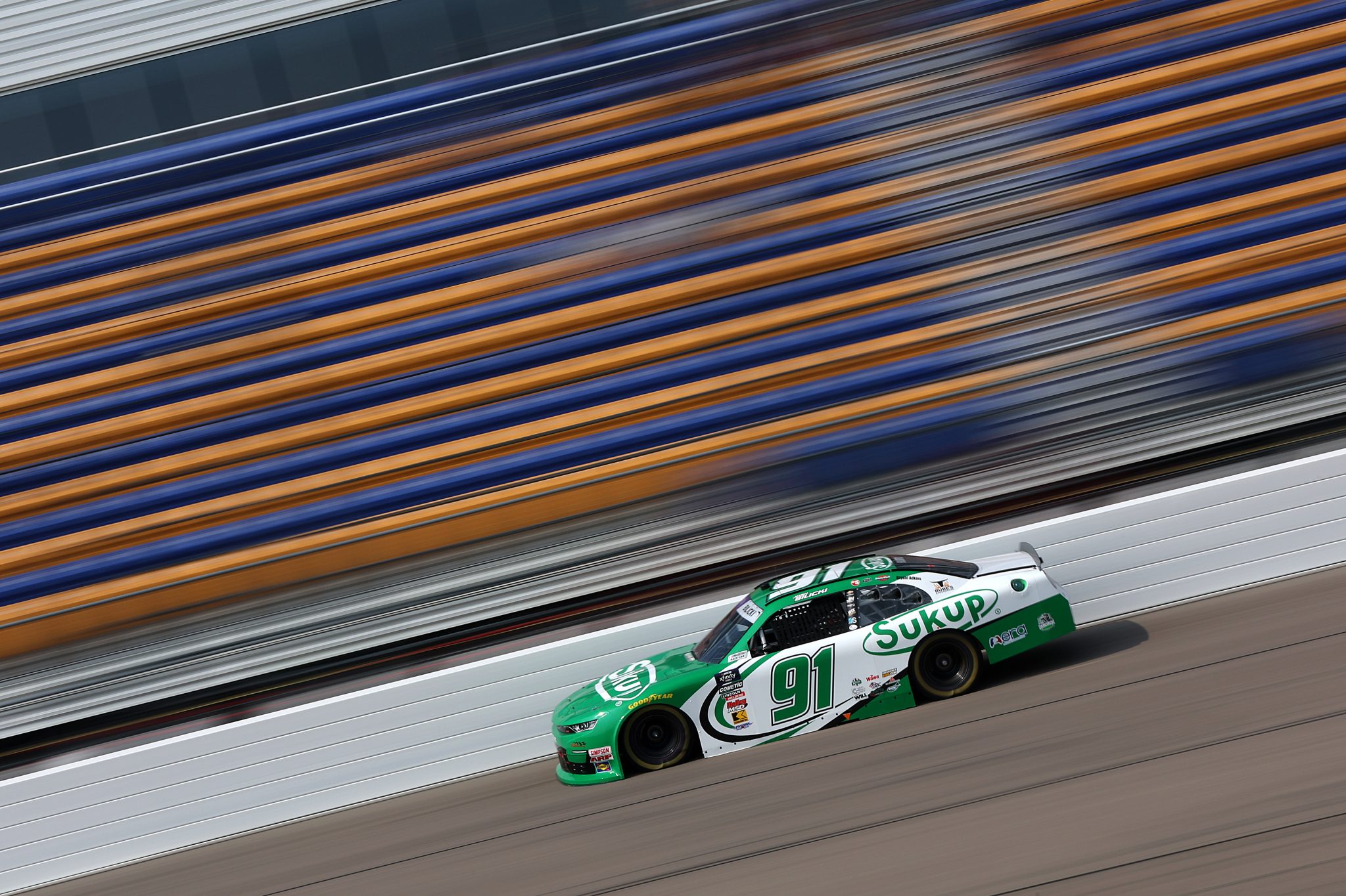 NEWTON, IOWA - AUGUST 02: Josh Bilicki, driver of the #91 Sukup Chevrolet, drives during practice for the NASCAR Xfinity Series HyVee Perks 250 at Iowa Speedway on August 02, 2025 in Newton, Iowa. (Photo by Meg Oliphant/Getty Images) | Getty Images