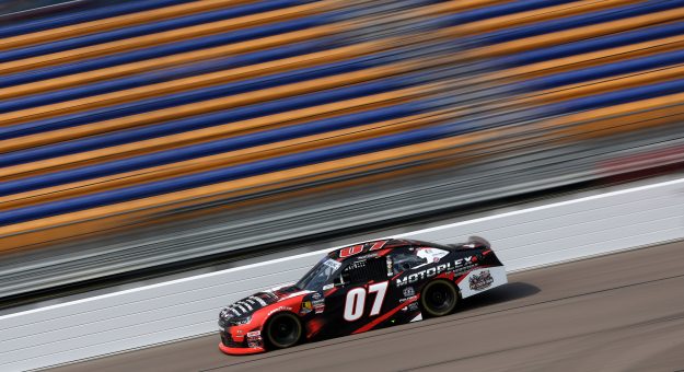NEWTON, IOWA - AUGUST 02: Patrick Emerling, driver of the #07 Motoplex of Nebraska Chevrolet, drives during practice for the NASCAR Xfinity Series HyVee Perks 250 at Iowa Speedway on August 02, 2025 in Newton, Iowa. (Photo by Meg Oliphant/Getty Images) | Getty Images
