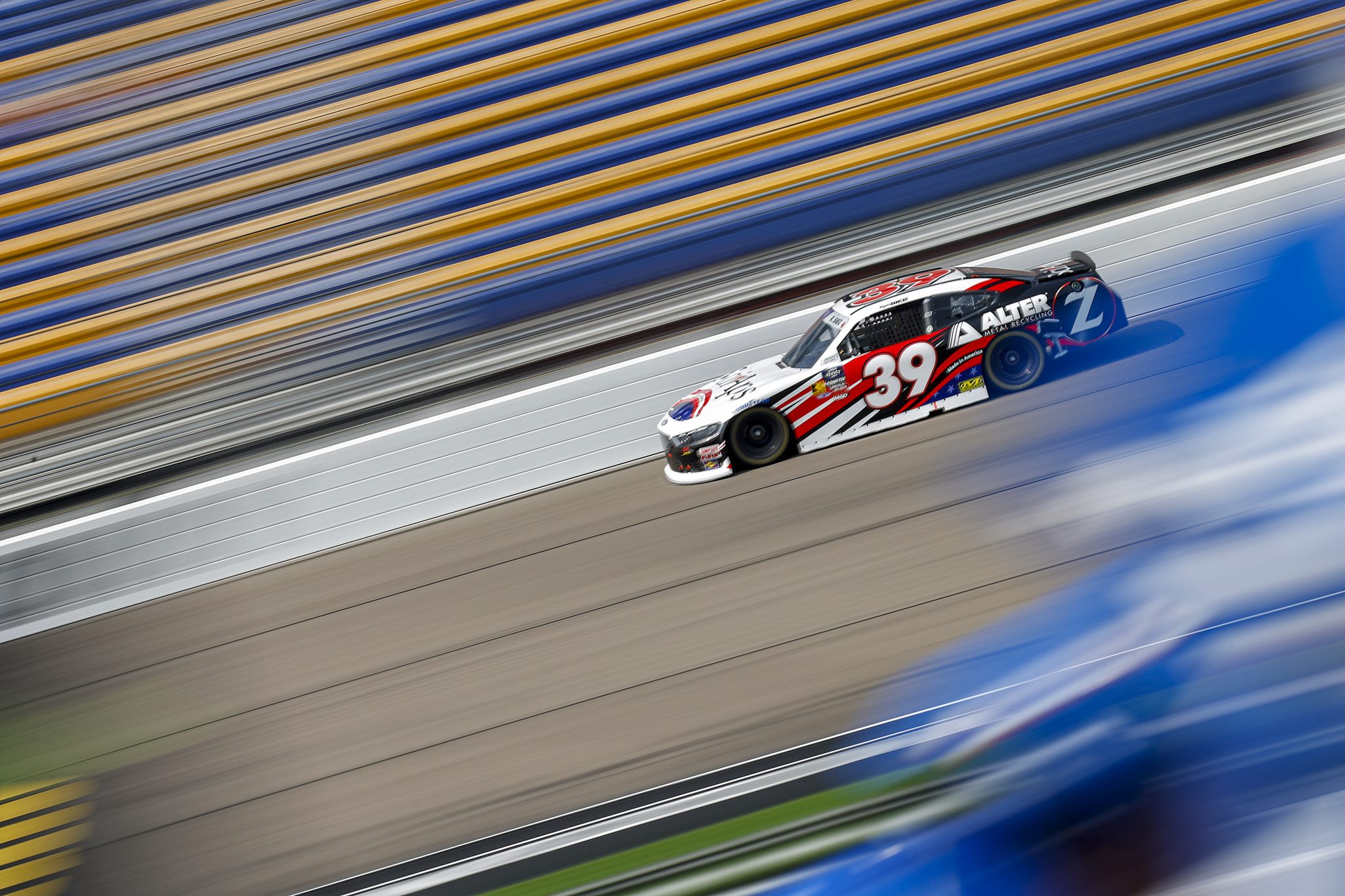 NEWTON, IOWA - AUGUST 02: Ryan Sieg, driver of the #39 Sci Aps Ford, drives during practice for the NASCAR Xfinity Series HyVee Perks 250 at Iowa Speedway on August 02, 2025 in Newton, Iowa. (Photo by Sean Gardner/Getty Images) | Getty Images