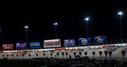 DARLINGTON, SOUTH CAROLINA - MAY 10: Corey Heim, driver of the #11 Safelite Toyota, leads the field during the NASCAR Craftsman Truck Series Buckle Up South Carolina 200 at Darlington Raceway on May 10, 2024 in Darlington, South Carolina. (Photo by James Gilbert/Getty Images) | Getty Images
