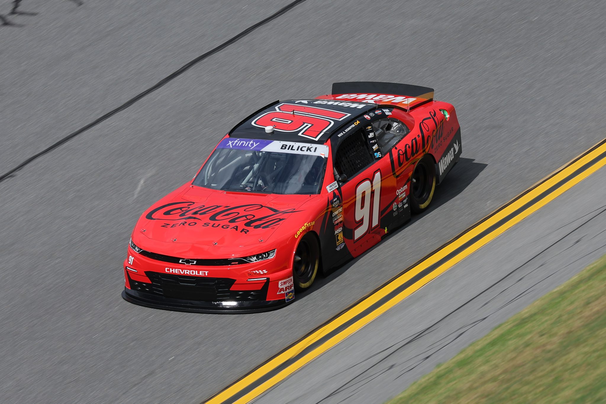 DAYTONA BEACH, FLORIDA - AUGUST 22: Josh Bilicki, driver of the #91 Wawa/Coca-Cola Zero Sugar Chevrolet, drives during qualifying for the NASCAR Xfinity Series Wawa 250 Powered By Coca-Cola at Daytona International Speedway on August 22, 2025 in Daytona Beach, Florida. (Photo by Jonathan Bachman/Getty Images) | Getty Images