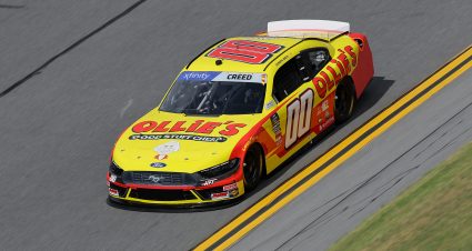 DAYTONA BEACH, FLORIDA - AUGUST 22:  Sheldon Creed, driver of the #00 Ollie's Ford, drives during qualifying for the NASCAR Xfinity Series Wawa 250 Powered By Coca-Cola at Daytona International Speedway on August 22, 2025 in Daytona Beach, Florida. (Photo by Jonathan Bachman/Getty Images) | Getty Images