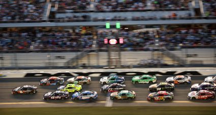 DAYTONA BEACH, FLORIDA - AUGUST 23: Kyle Busch, driver of the #8 Cheddar's Scratch Kitchen Chevrolet, leads a pack of cars during the NASCAR Cup Series Coke Zero Sugar 400 at Daytona International Speedway on August 23, 2025 in Daytona Beach, Florida. (Photo by Chris Graythen/Getty Images) | Getty Images