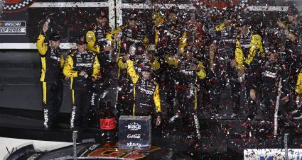 DAYTONA BEACH, FLORIDA - AUGUST 23: Ryan Blaney, driver of the #12 Advance Auto Parts Ford, celebrates in victory lane after winning the NASCAR Cup Series Coke Zero Sugar 400 at Daytona International Speedway on August 23, 2025 in Daytona Beach, Florida. (Photo by Sean Gardner/Getty Images) | Getty Images