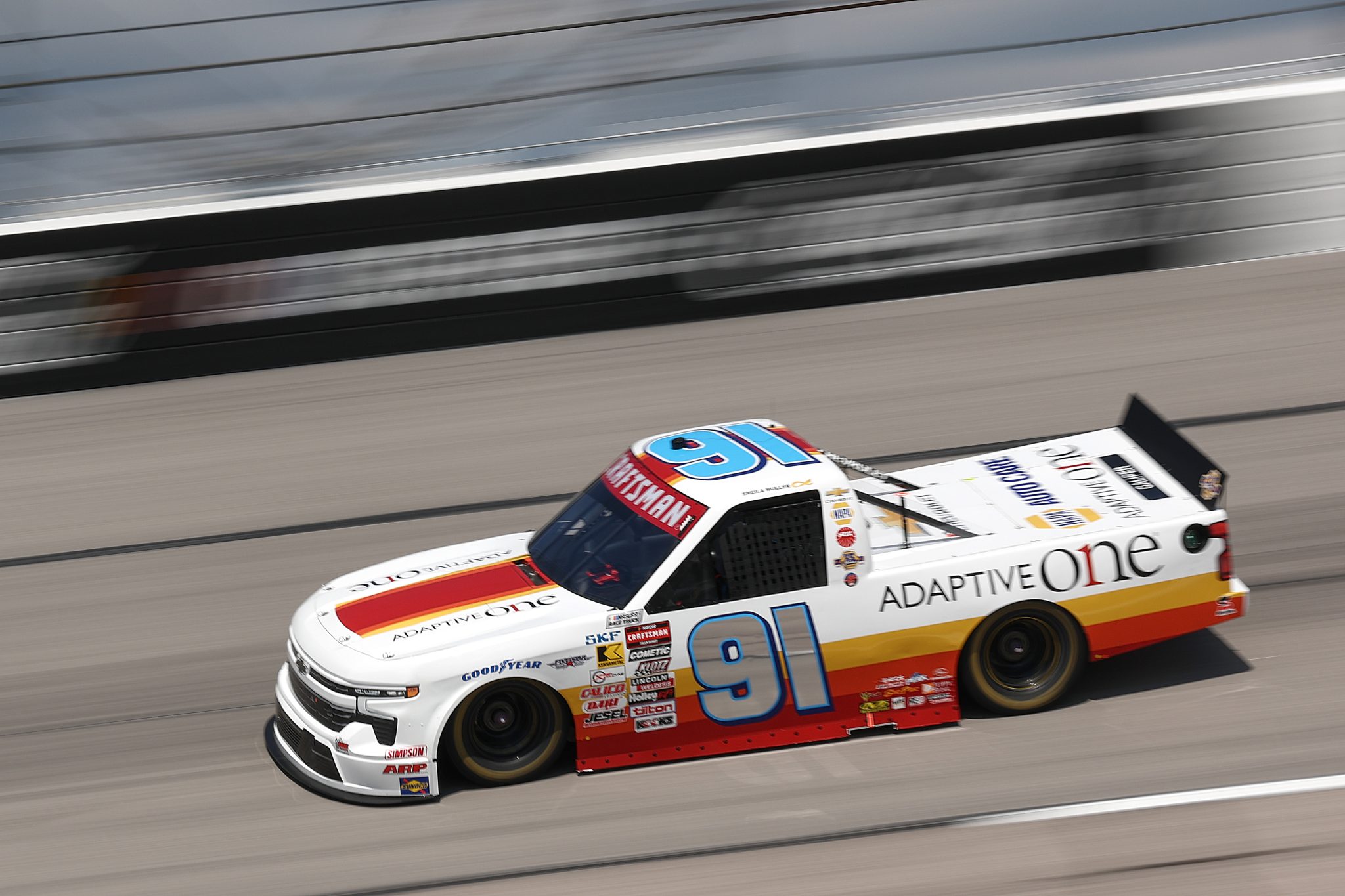 DARLINGTON, SOUTH CAROLINA - AUGUST 29: Jack Wood, driver of the #91 Adaptive One Calipers Chevrolet, drives during practice for the NASCAR Craftsman Truck Series Sober or Slammer 200 at Darlington Raceway on August 29, 2025 in Darlington, South Carolina. (Photo by Jared C. Tilton/Getty Images) | Getty Images