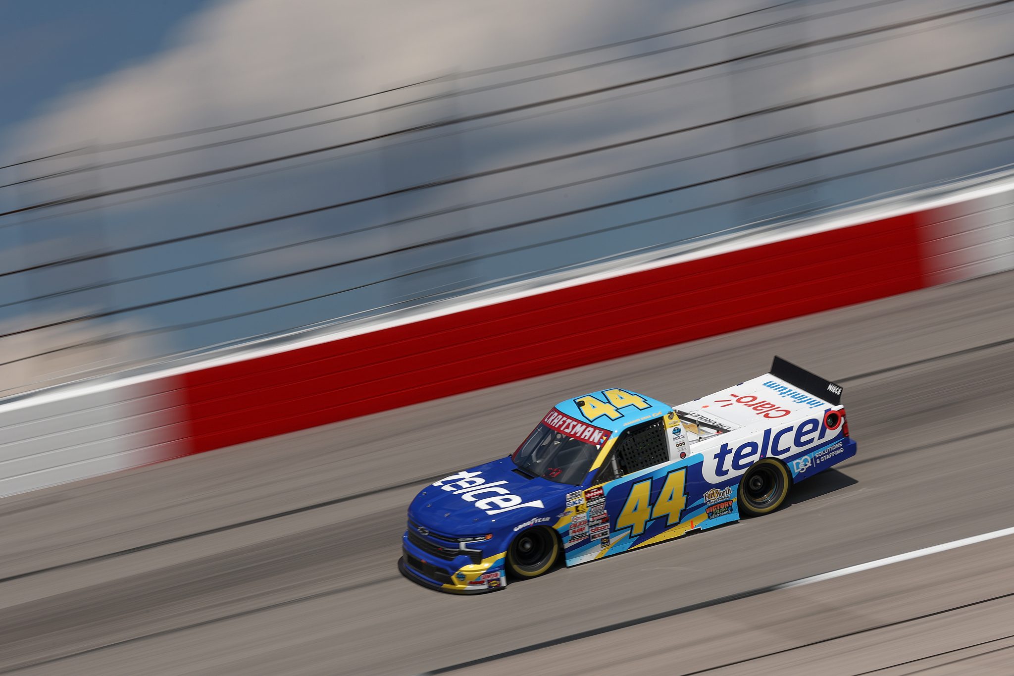 DARLINGTON, SOUTH CAROLINA - AUGUST 29: Andres Perez De Lara, driver of the #44 Telcel Chevrolet, drives during practice for the NASCAR Craftsman Truck Series Sober or Slammer 200 at Darlington Raceway on August 29, 2025 in Darlington, South Carolina. (Photo by Jared C. Tilton/Getty Images) | Getty Images