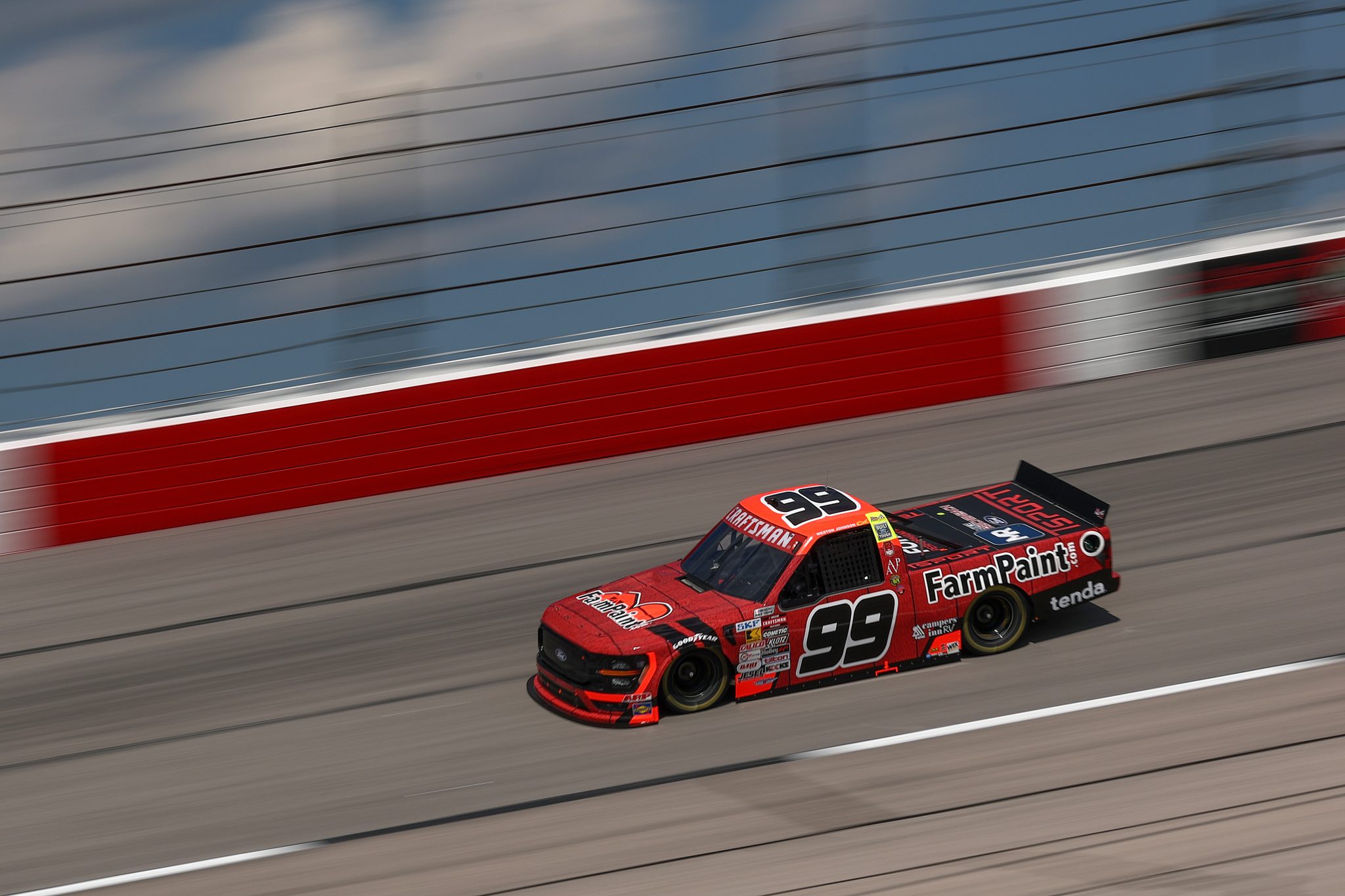DARLINGTON, SOUTH CAROLINA - AUGUST 29: Ben Rhodes, driver of the #99 Farm Paint Ford, drives during practice for the NASCAR Craftsman Truck Series Sober or Slammer 200 at Darlington Raceway on August 29, 2025 in Darlington, South Carolina. (Photo by Jared C. Tilton/Getty Images) | Getty Images