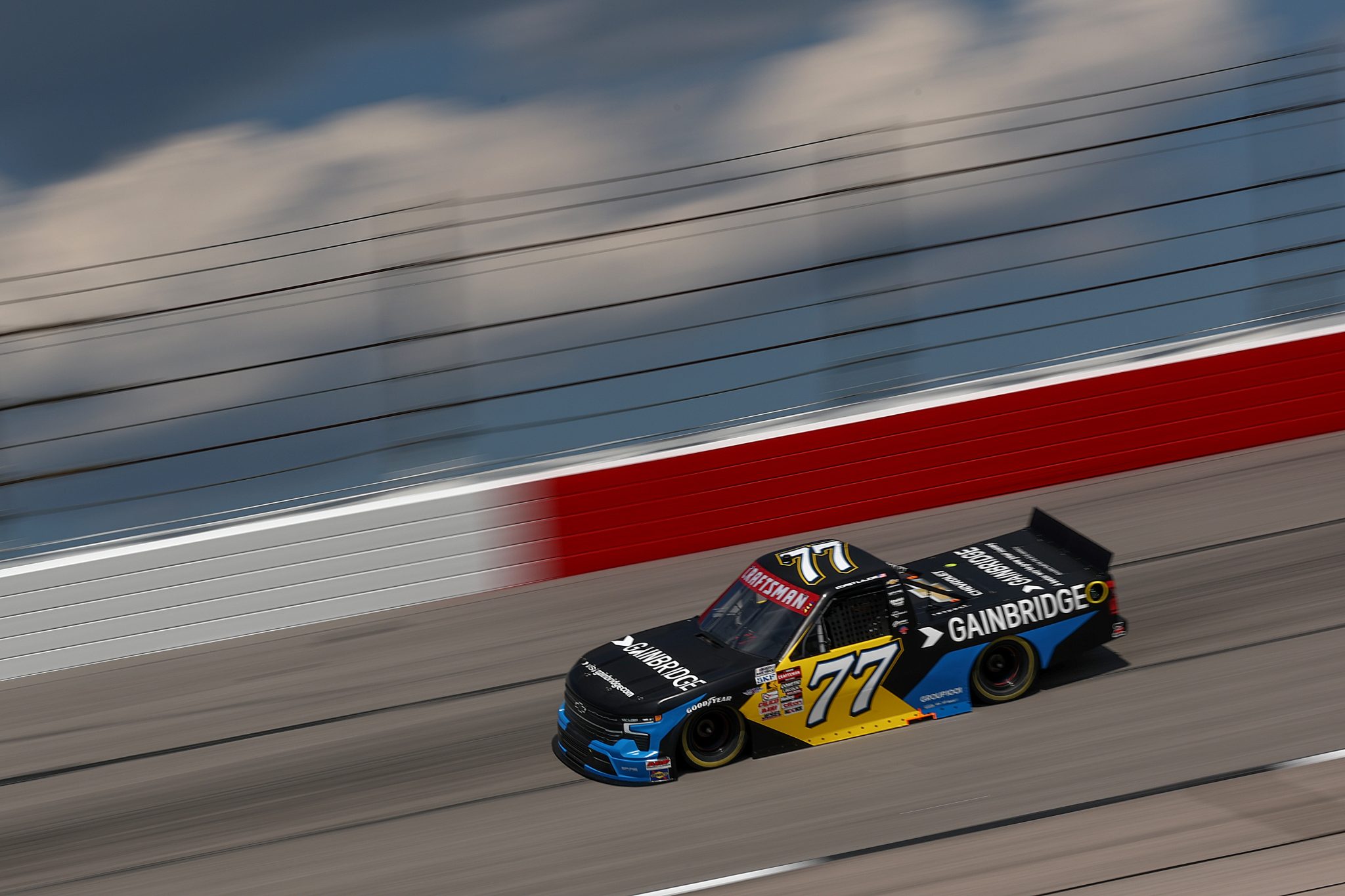 DARLINGTON, SOUTH CAROLINA - AUGUST 29: Corey LaJoie, driver of the #77 Gainbridge Chevrolet, drives during practice for the NASCAR Craftsman Truck Series Sober or Slammer 200 at Darlington Raceway on August 29, 2025 in Darlington, South Carolina. (Photo by Jared C. Tilton/Getty Images) | Getty Images