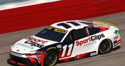 DARLINGTON, SOUTH CAROLINA - AUGUST 30: Denny Hamlin, driver of the #11 Sport Clips Haircuts Toyota, drives during practice for the NASCAR Cup Series Cook Out Southern 500 at Darlington Raceway on August 30, 2025 in Darlington, South Carolina. (Photo by Jared C. Tilton/Getty Images) | Getty Images