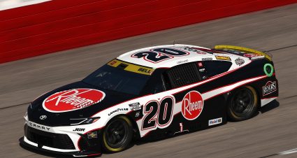 DARLINGTON, SOUTH CAROLINA - AUGUST 30: Christopher Bell, driver of the #20 Rheem Toyota, drives during practice for the NASCAR Cup Series Cook Out Southern 500 at Darlington Raceway on August 30, 2025 in Darlington, South Carolina. (Photo by Jared C. Tilton/Getty Images) | Getty Images