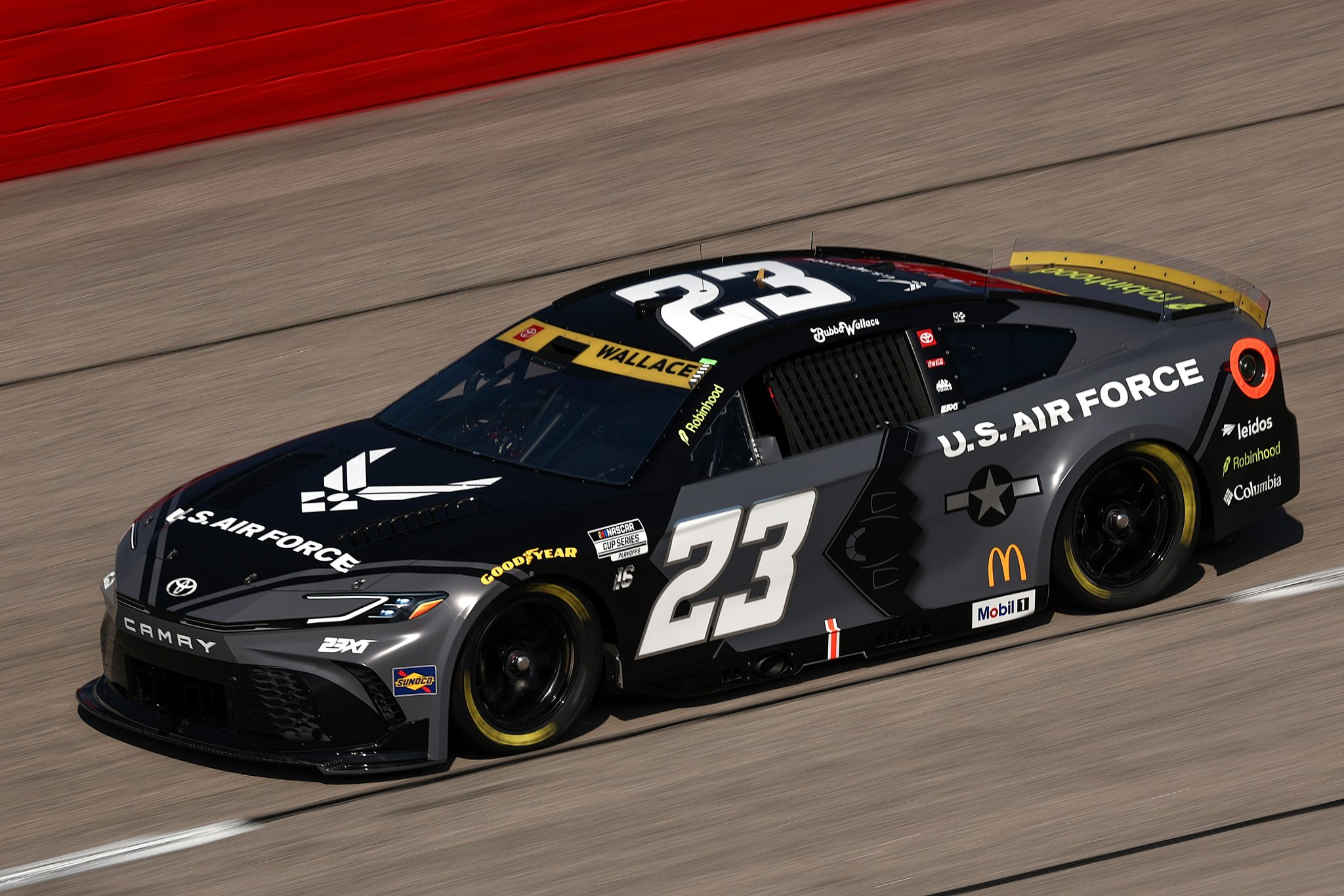 DARLINGTON, SOUTH CAROLINA - AUGUST 30: Bubba Wallace, driver of the #23 U.S. Air Force Toyota, drives during practice for the NASCAR Cup Series Cook Out Southern 500 at Darlington Raceway on August 30, 2025 in Darlington, South Carolina. (Photo by Jared C. Tilton/Getty Images) | Getty Images