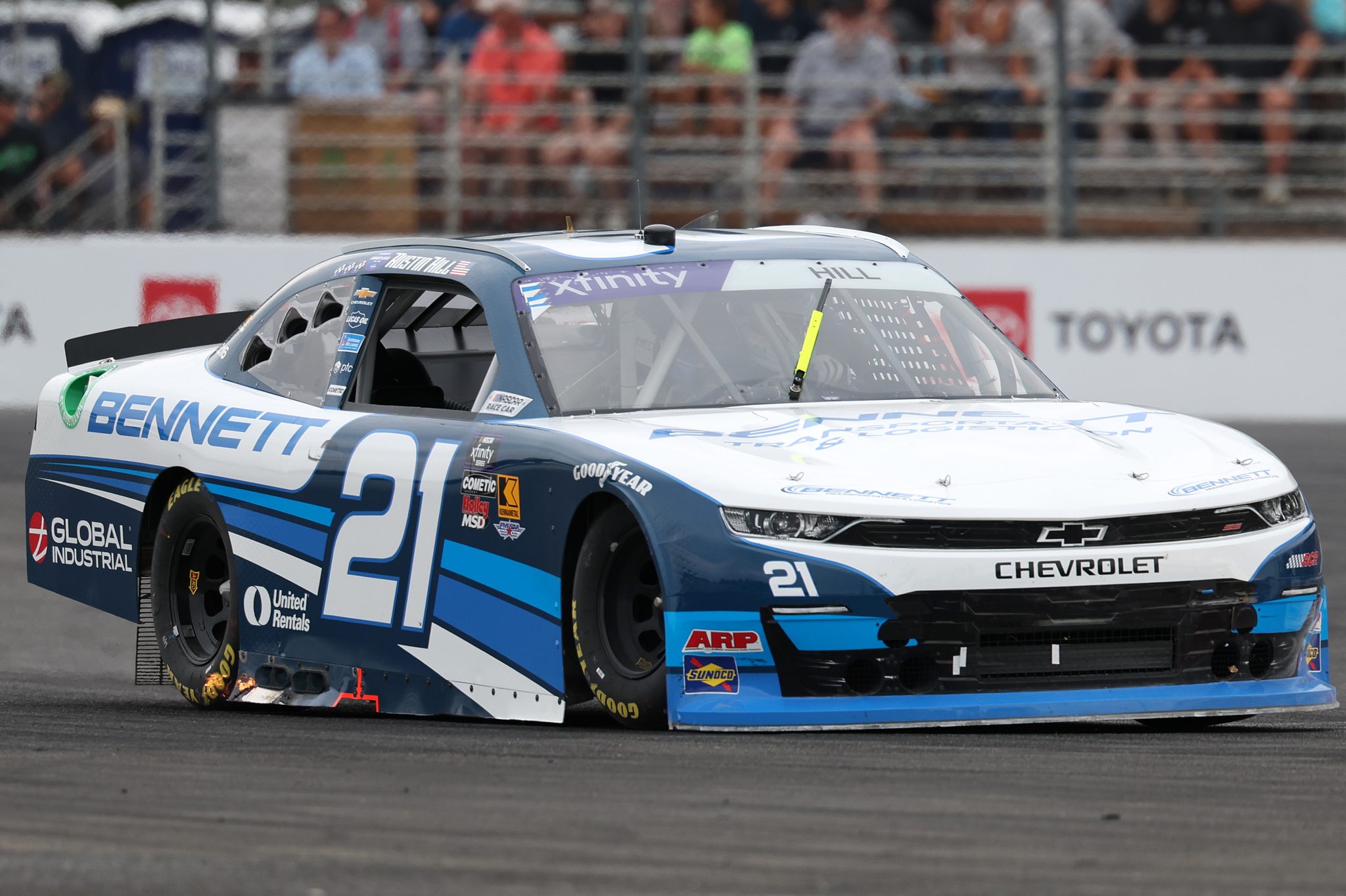 PORTLAND, OREGON - AUGUST 30: Austin Hill, driver of the #21 Bennett Transportation Chevrolet, drives during the NASCAR Xfinity Series Pacific Office Automation 147 at Portland International Raceway on August 30, 2025 in Portland, Oregon. (Photo by David Jensen/Getty Images) | Getty Images