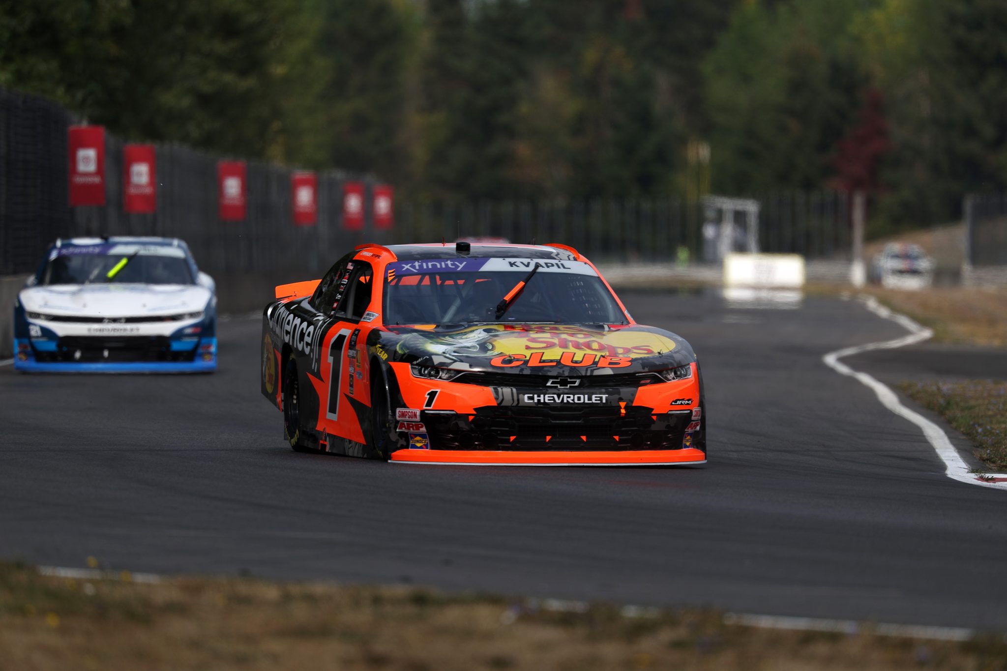 PORTLAND, OREGON - AUGUST 30: Carson Kvapil, driver of the #1 Bass Pro Shops/Clarience Tech Chevrolet, drives during practice for the NASCAR Xfinity Series Pacific Office Automation 147 at Portland International Raceway on August 30, 2025 in Portland, Oregon. (Photo by David Jensen/Getty Images) | Getty Images
