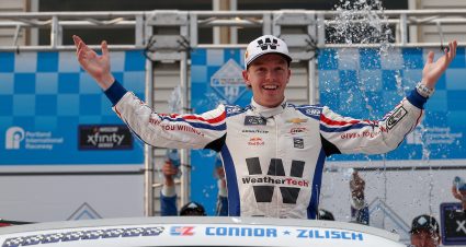 PORTLAND, OREGON - AUGUST 30: Connor Zilisch, driver of the #88 WeatherTech Chevrolet, celebrates in victory lane after winning the NASCAR Xfinity Series Pacific Office Automation 147 at Portland International Raceway on August 30, 2025 in Portland, Oregon. (Photo by David Jensen/Getty Images) | Getty Images