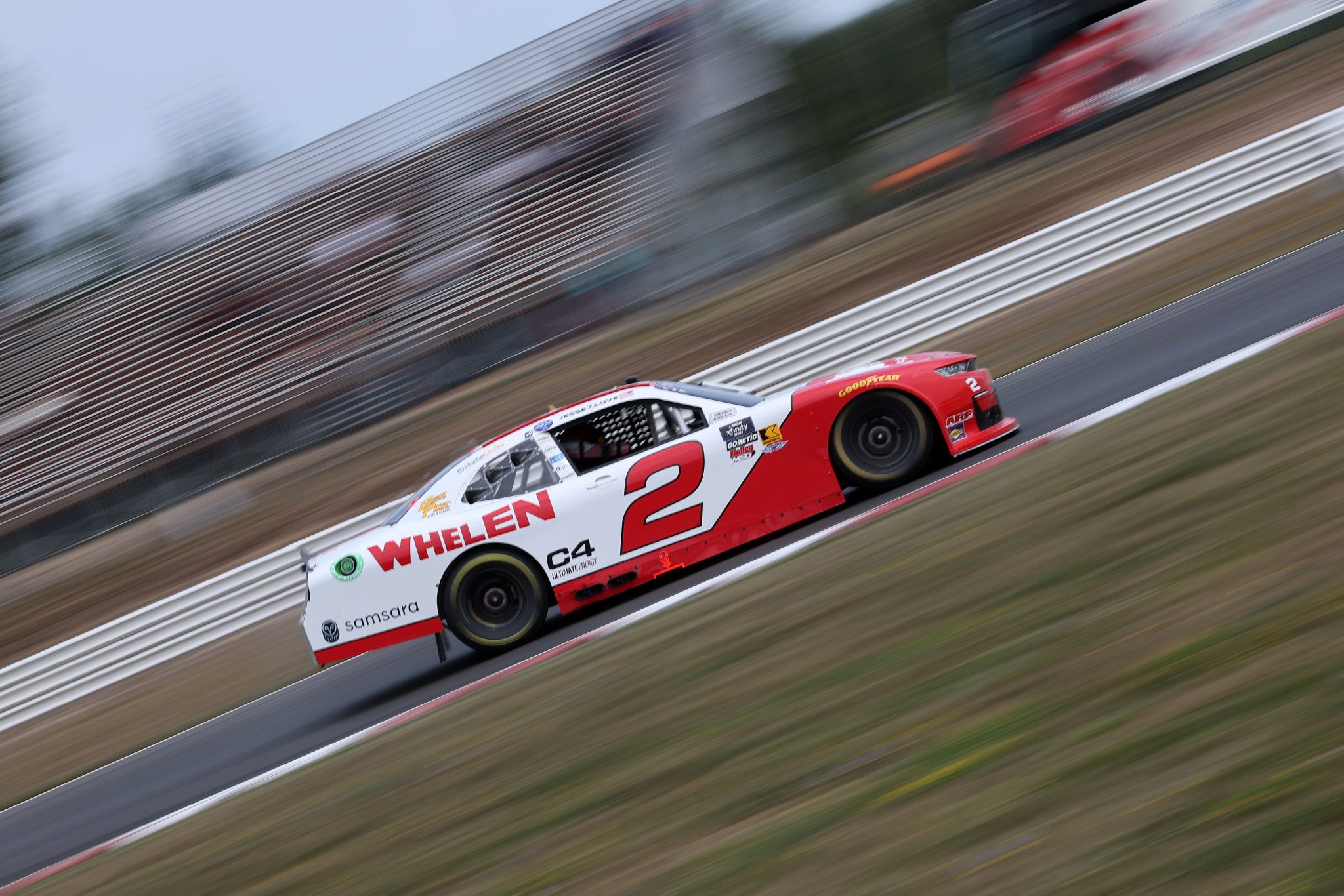 PORTLAND, OREGON - AUGUST 30: Jesse Love, driver of the #2 Whelen Chevrolet, drives during practice for the NASCAR Xfinity Series Pacific Office Automation 147 at Portland International Raceway on August 30, 2025 in Portland, Oregon. (Photo by David Jensen/Getty Images) | Getty Images