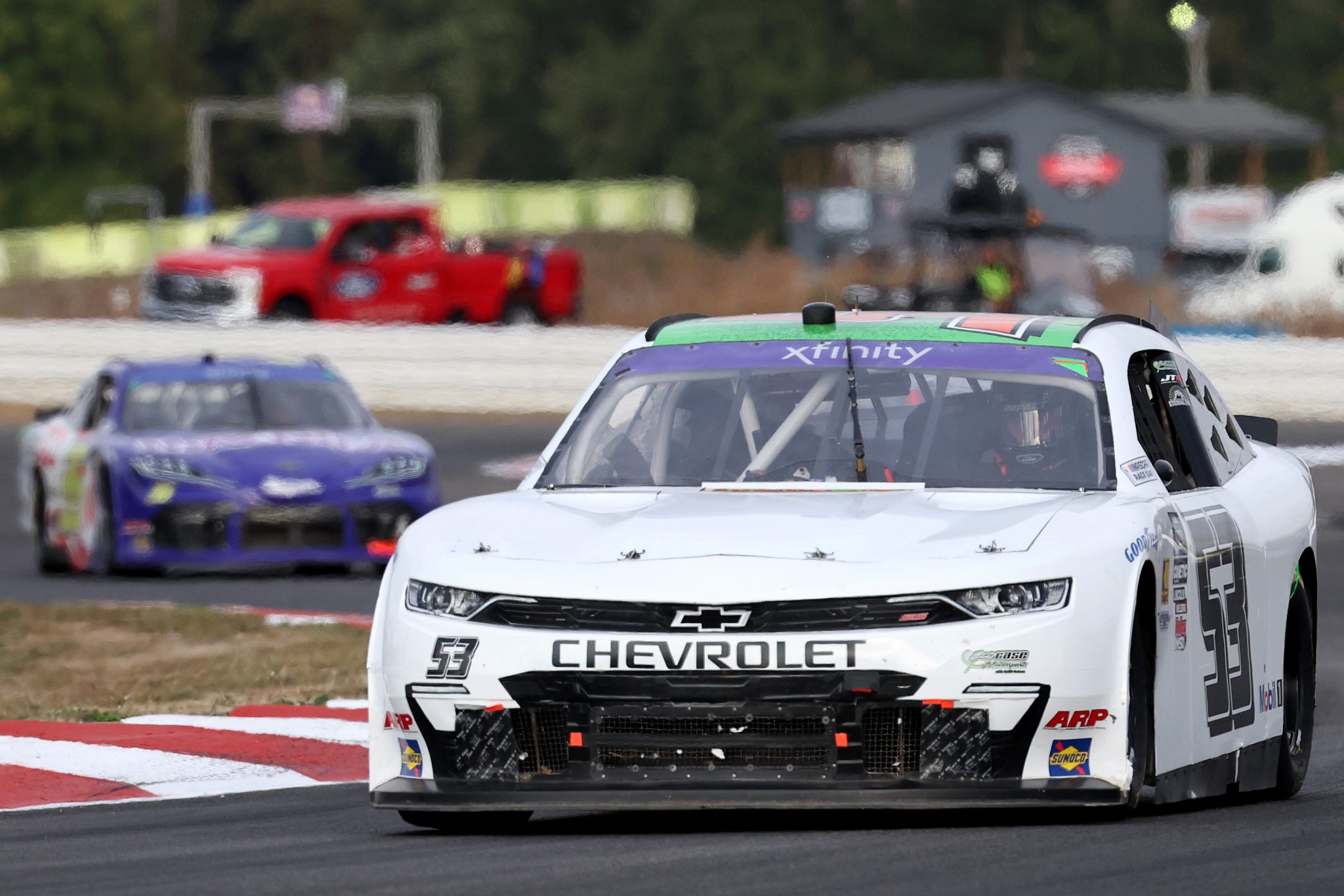 PORTLAND, OREGON - AUGUST 30: Kyle Sieg, driver of the #53 Chevrolet, drives during the NASCAR Xfinity Series Pacific Office Automation 147 at Portland International Raceway on August 30, 2025 in Portland, Oregon. (Photo by David Jensen/Getty Images) | Getty Images