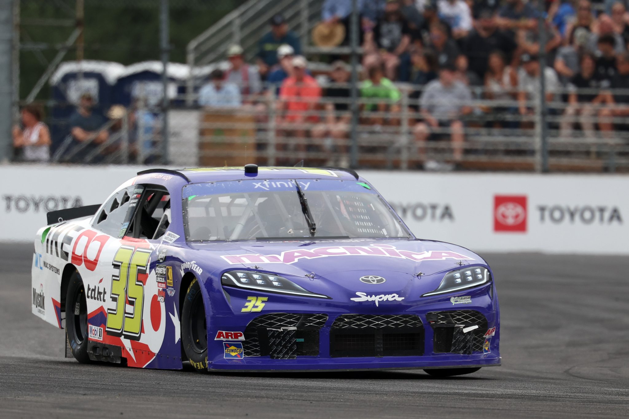 PORTLAND, OREGON - AUGUST 30: Takuma Koga, driver of the #35 Macnica Toyota, drives during the NASCAR Xfinity Series Pacific Office Automation 147 at Portland International Raceway on August 30, 2025 in Portland, Oregon. (Photo by David Jensen/Getty Images) | Getty Images