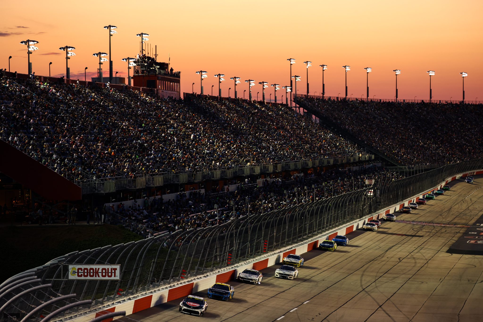 DARLINGTON, SOUTH CAROLINA - AUGUST 31: A general view of racing during the NASCAR Cup Series Cook Out Southern 500 at Darlington Raceway on August 31, 2025 in Darlington, South Carolina. (Photo by Jared C. Tilton/Getty Images) | Getty Images