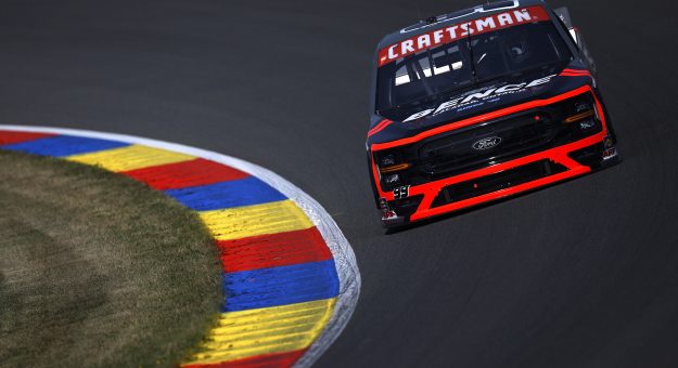 WATKINS GLEN, NEW YORK - AUGUST 08: Ben Rhodes, driver of the #99 TSPORTS Trucks Ford, drives during practice for the NASCAR Craftsman Truck Series Mission 176 at The Glen at Watkins Glen International on August 08, 2025 in Watkins Glen, New York. (Photo by Sean Gardner/Getty Images) | Getty Images
