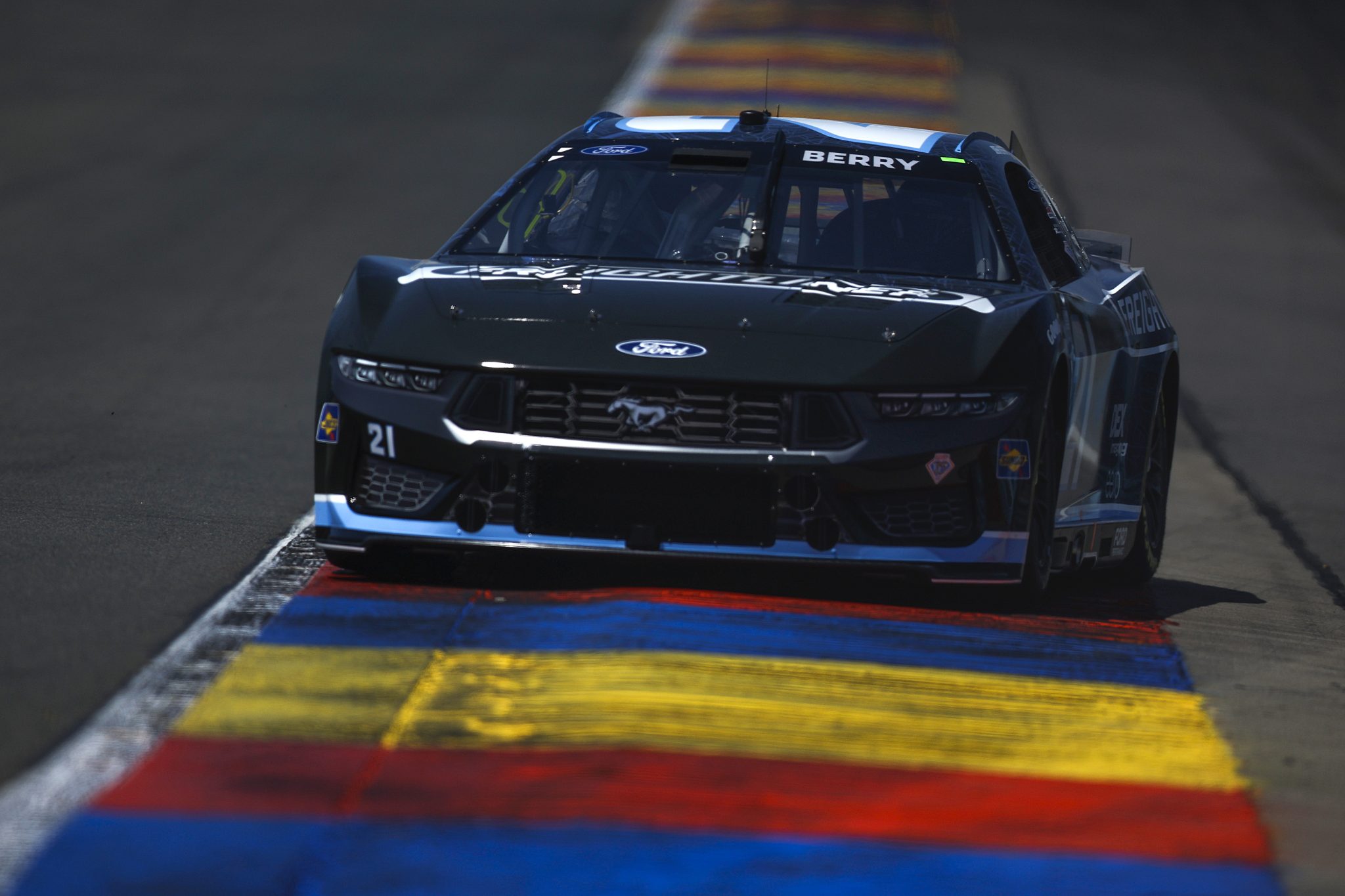 WATKINS GLEN, NEW YORK - AUGUST 09: Josh Berry, driver of the #21 Freightliner Ford, drives during practice for the NASCAR Cup Series Go Bowling at The Glen at Watkins Glen International on August 09, 2025 in Watkins Glen, New York. (Photo by Sean Gardner/Getty Images) | Getty Images