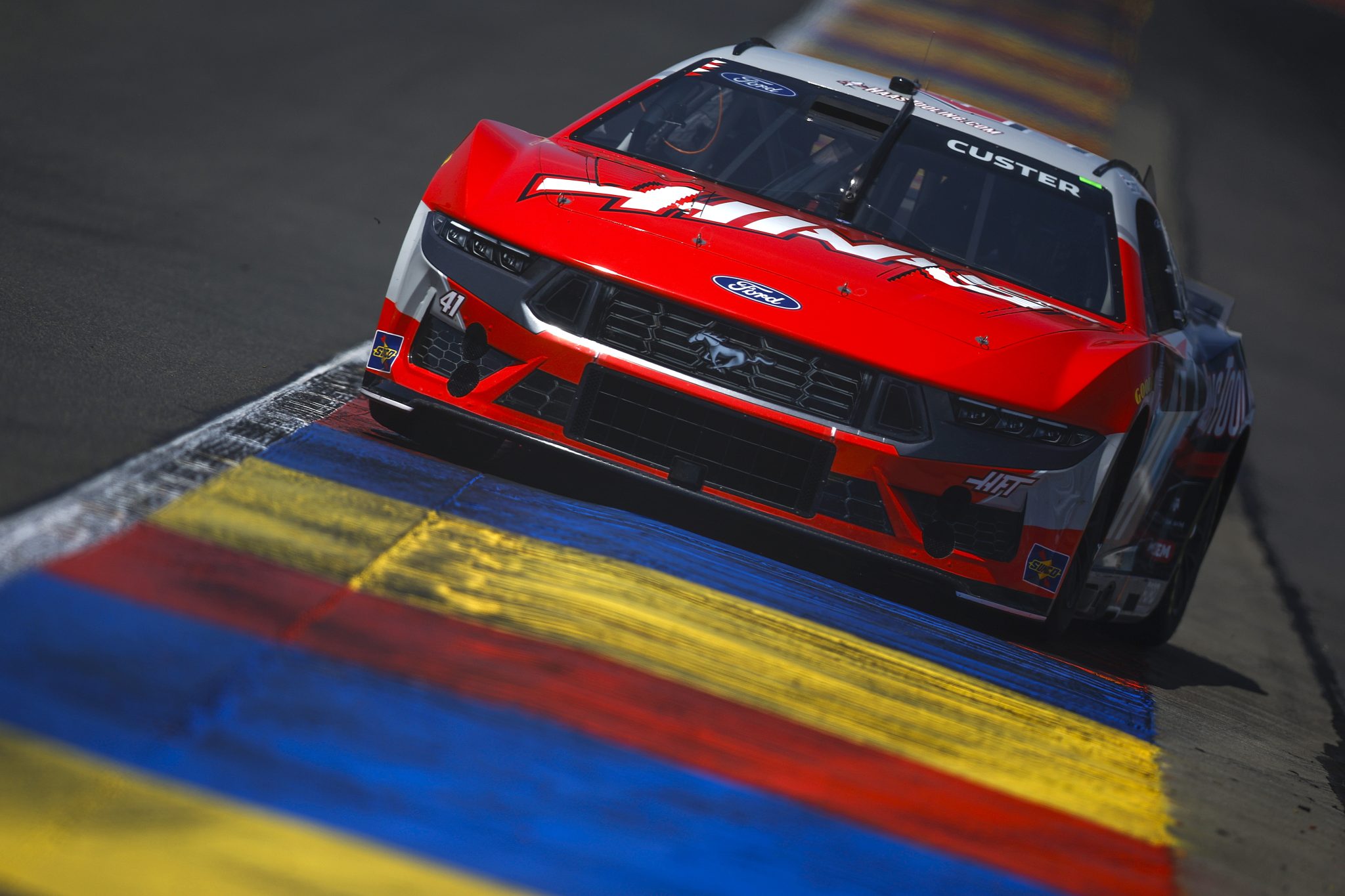 WATKINS GLEN, NEW YORK - AUGUST 09: Cole Custer, driver of the #41 HaasTooling.com Ford, drives during practice for the NASCAR Cup Series Go Bowling at The Glen at Watkins Glen International on August 09, 2025 in Watkins Glen, New York. (Photo by Sean Gardner/Getty Images) | Getty Images