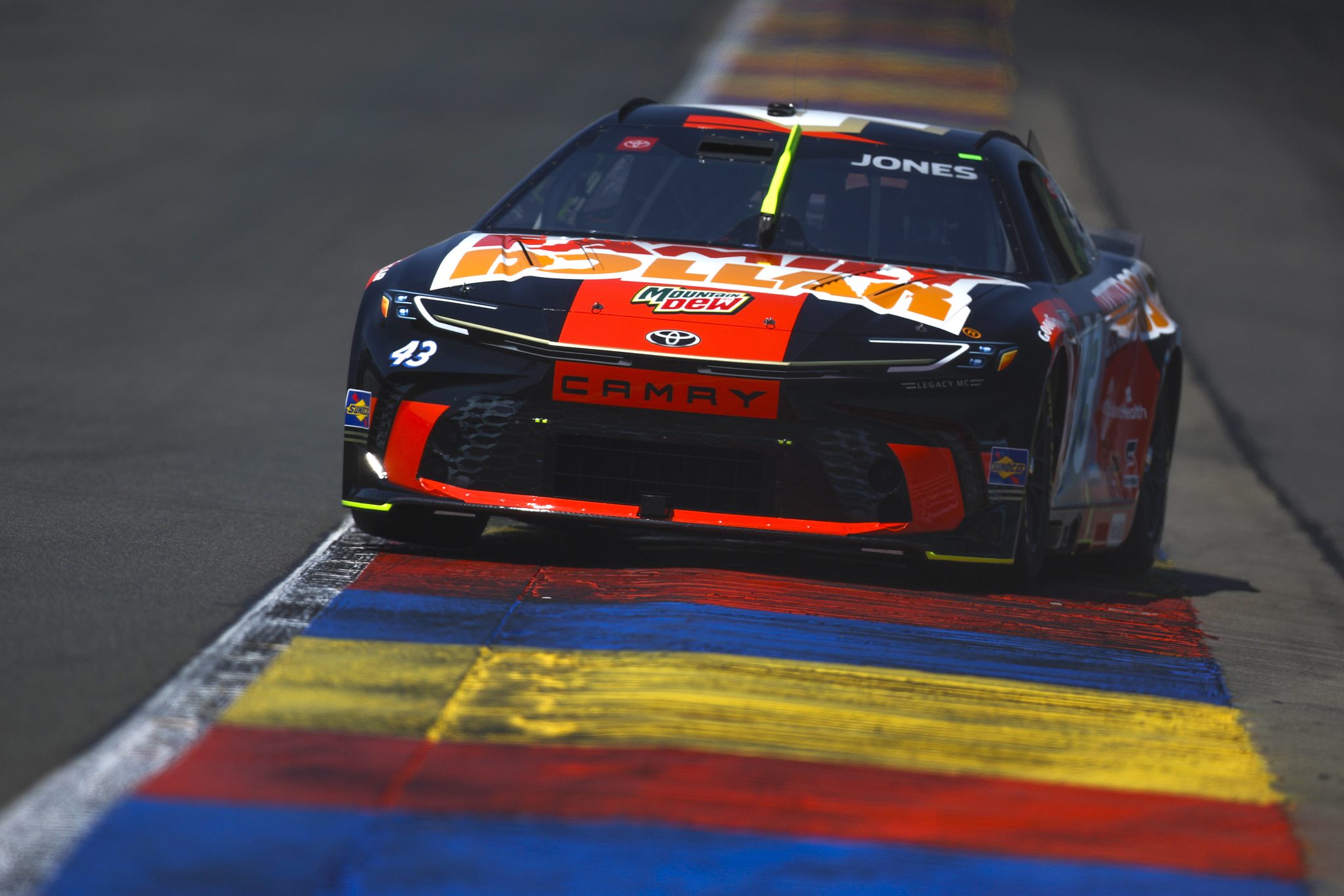WATKINS GLEN, NEW YORK - AUGUST 09: Erik Jones, driver of the #43 Family Dollar Toyota, drives during practice for the NASCAR Cup Series Go Bowling at The Glen at Watkins Glen International on August 09, 2025 in Watkins Glen, New York. (Photo by Sean Gardner/Getty Images) | Getty Images