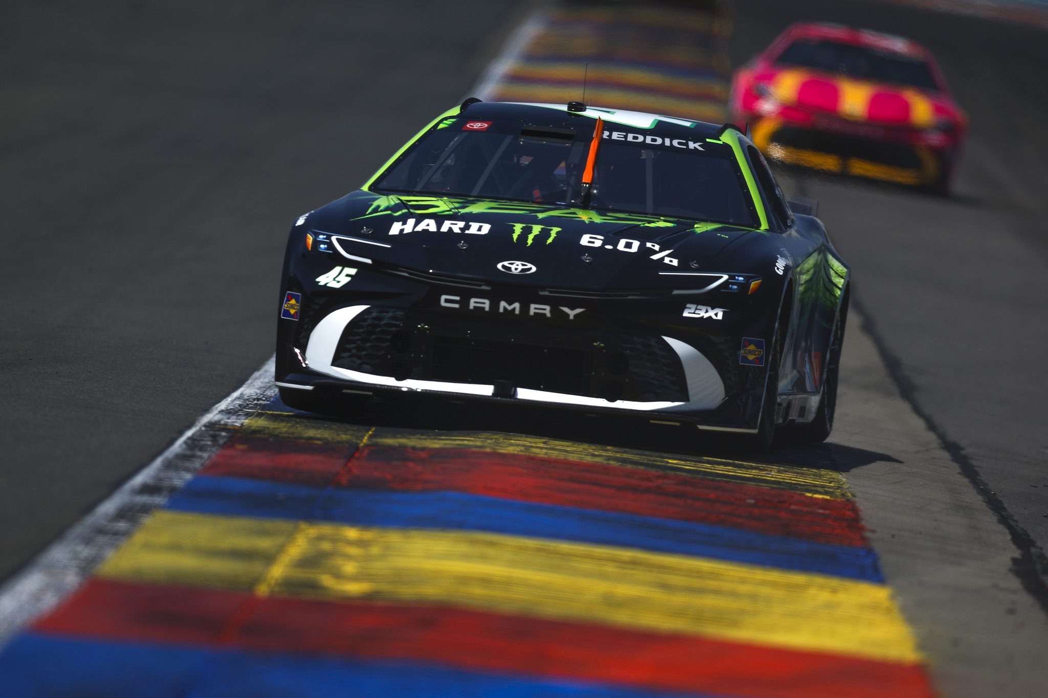 WATKINS GLEN, NEW YORK - AUGUST 09: Tyler Reddick, driver of the #45 The Beast Toyota, drives during practice for the NASCAR Cup Series Go Bowling at The Glen at Watkins Glen International on August 09, 2025 in Watkins Glen, New York. (Photo by Sean Gardner/Getty Images) | Getty Images