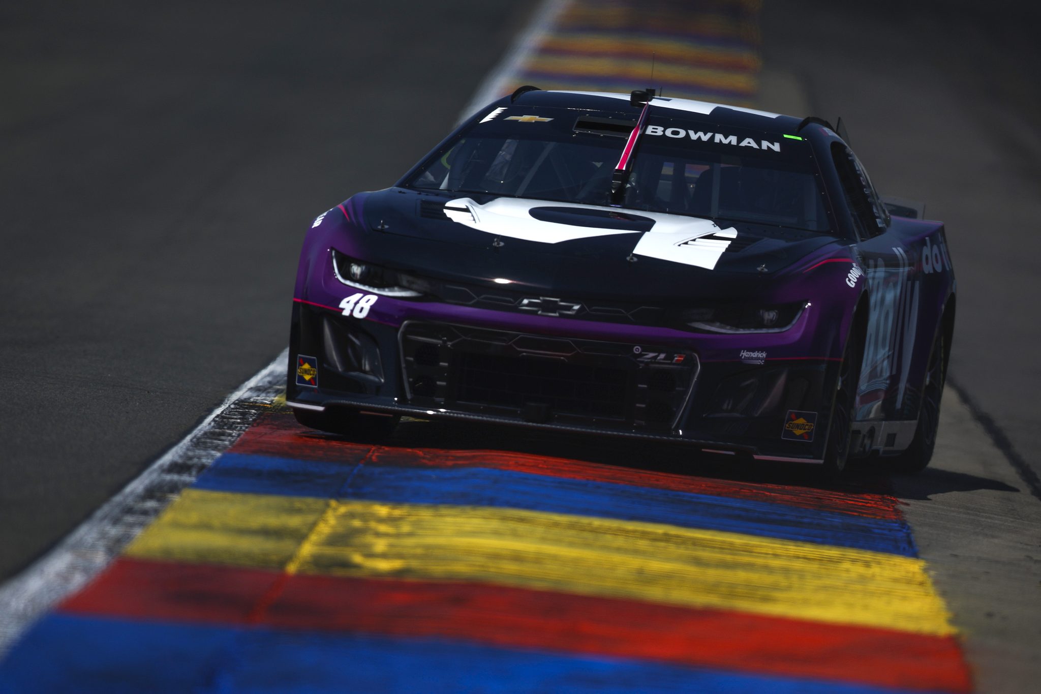 WATKINS GLEN, NEW YORK - AUGUST 09: Alex Bowman, driver of the #48 Ally Chevrolet, drives during practice for the NASCAR Cup Series Go Bowling at The Glen at Watkins Glen International on August 09, 2025 in Watkins Glen, New York. (Photo by Sean Gardner/Getty Images) | Getty Images