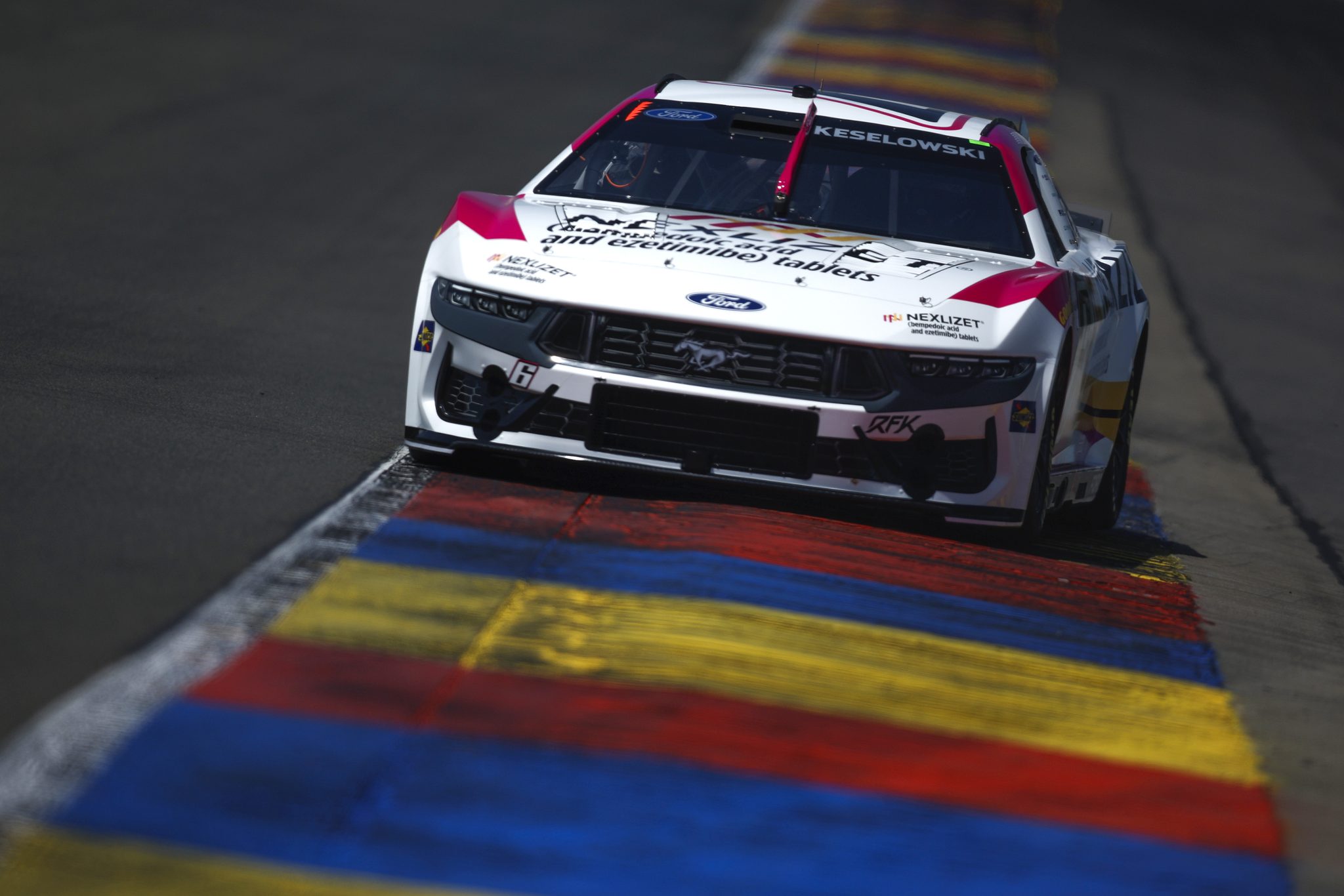 WATKINS GLEN, NEW YORK - AUGUST 09: Brad Keselowski, driver of the #6 Nexlizet Ford, drives during practice for the NASCAR Cup Series Go Bowling at The Glen at Watkins Glen International on August 09, 2025 in Watkins Glen, New York. (Photo by Sean Gardner/Getty Images) | Getty Images