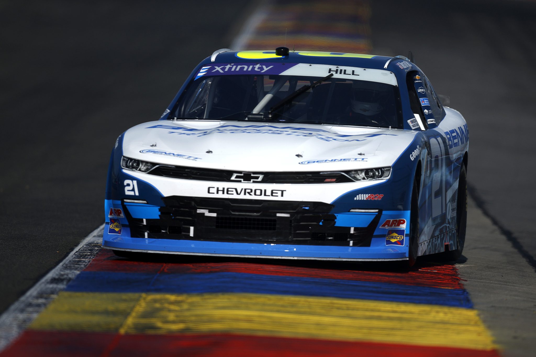 WATKINS GLEN, NEW YORK - AUGUST 09: Austin Hill, driver of the #21 Bennett Transportation Chevrolet, drives during practice for the NASCAR Xfinity Series Mission 200 at The Glen at Watkins Glen International on August 09, 2025 in Watkins Glen, New York. (Photo by Sean Gardner/Getty Images) | Getty Images
