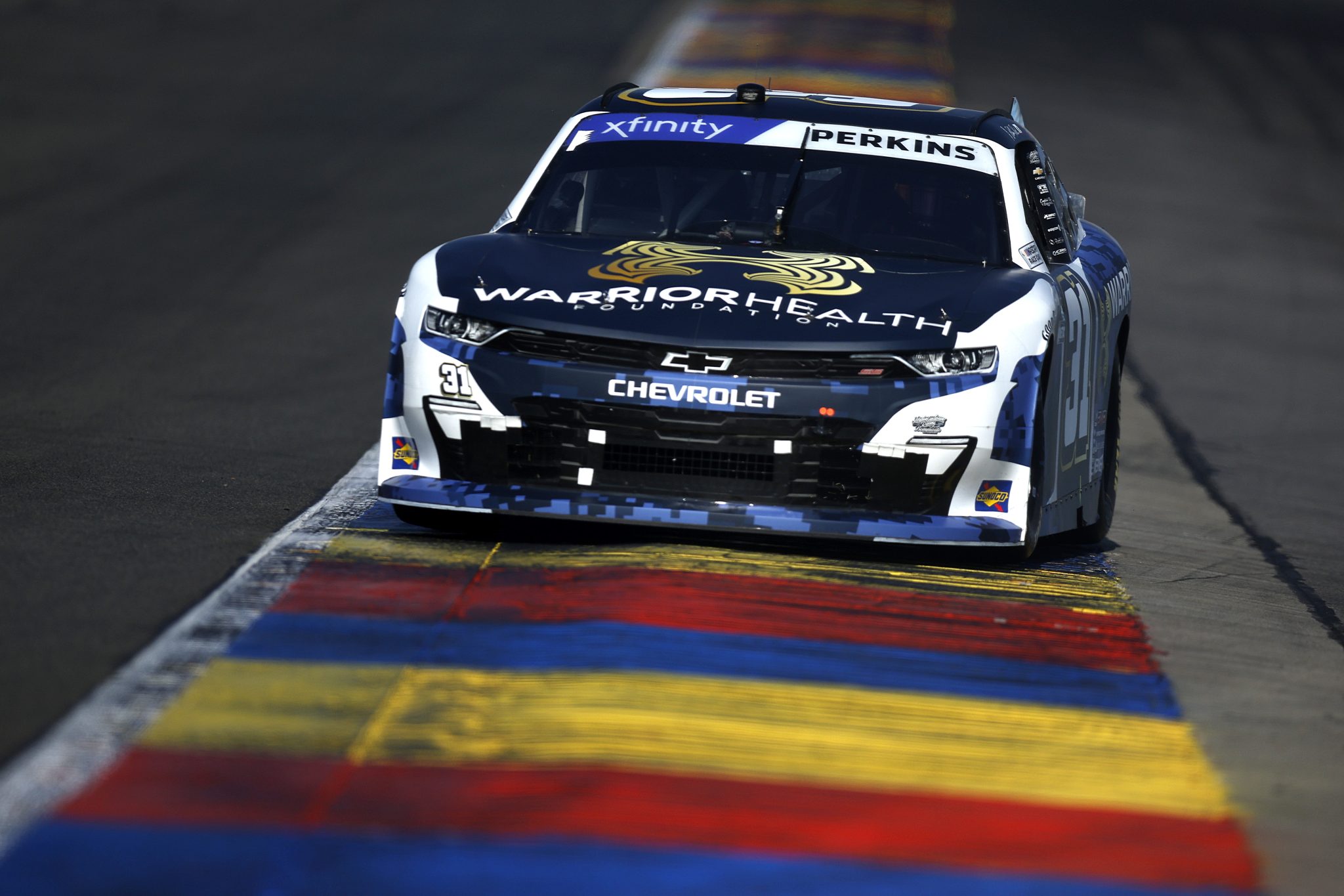 WATKINS GLEN, NEW YORK - AUGUST 09: Blaine Perkins, driver of the #31 Warrior Health Foundation Chevrolet, drives during practice for the NASCAR Xfinity Series Mission 200 at The Glen at Watkins Glen International on August 09, 2025 in Watkins Glen, New York. (Photo by Sean Gardner/Getty Images) | Getty Images